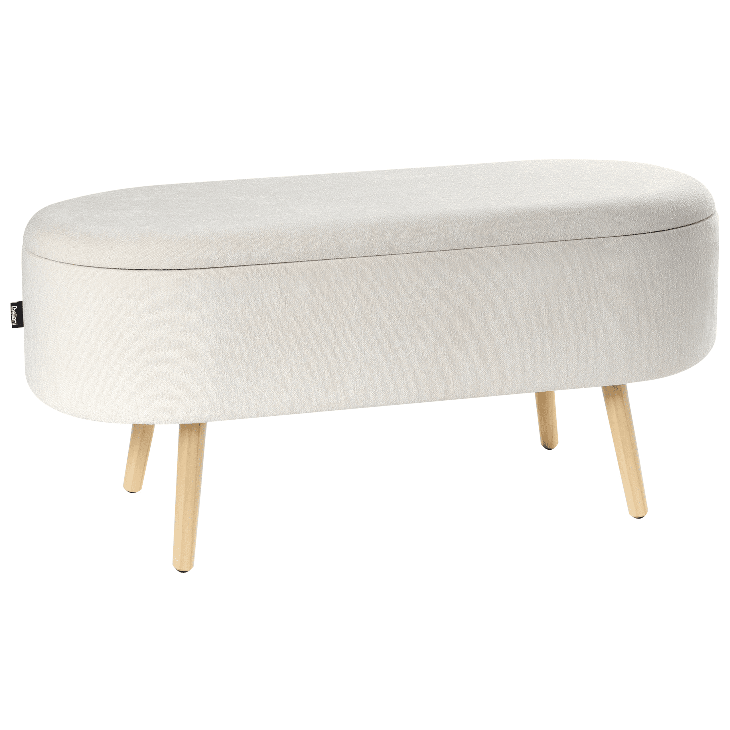 Säilytyspenkki OKLAHOMA chenille Luonnonvalkoinen