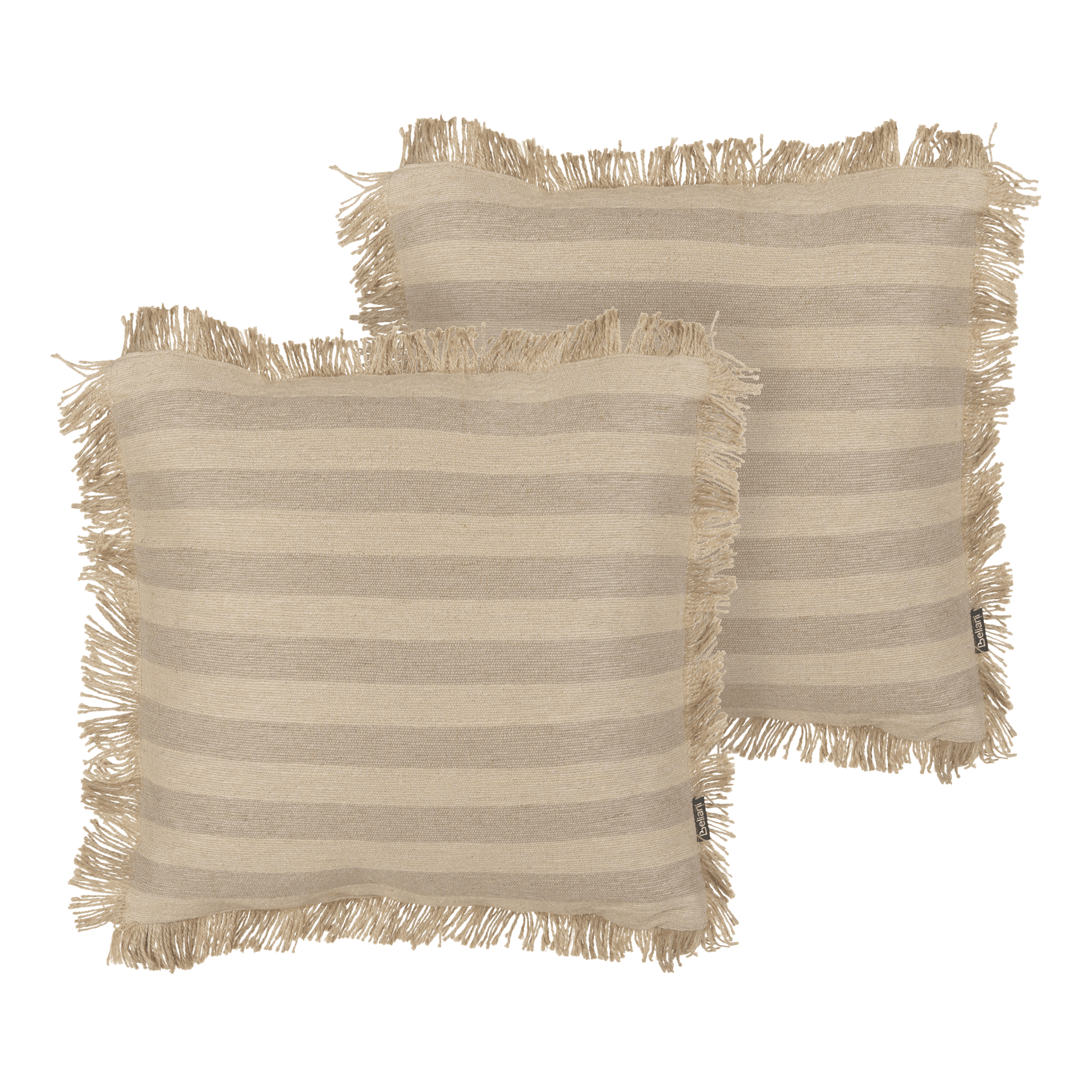 Koristetyynysetti 2 kpl CIRSIUM juutti 45 x 45 cm Beige Raitakuvio