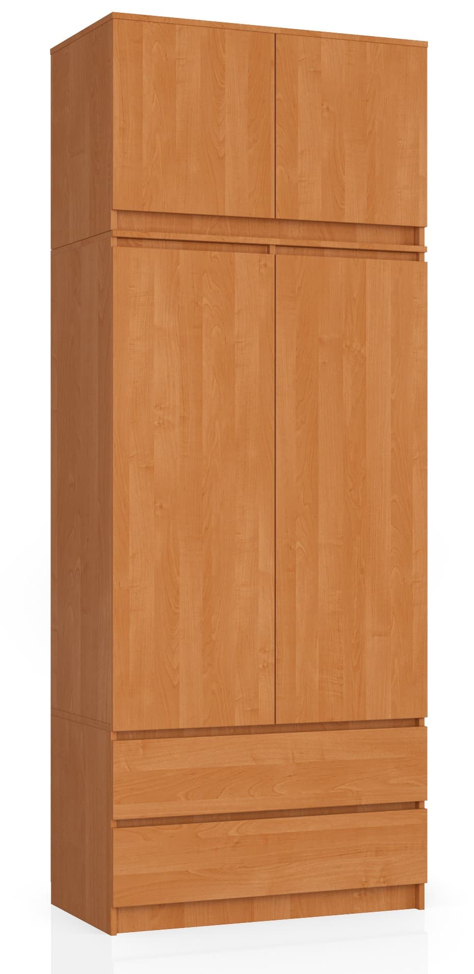 Akord Yläsäilytyskaappi 2-ovinen 2-laatikollinen Leppä 90x51x234