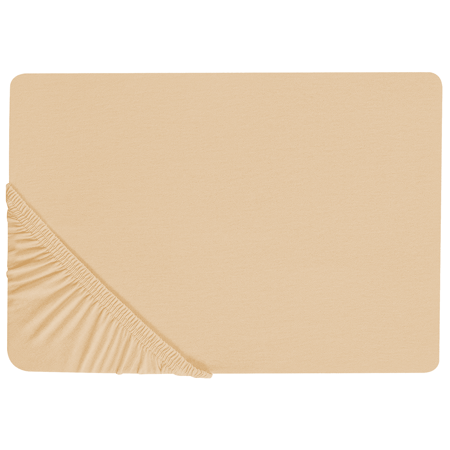 Muotoonommeltu lakana JANBU puuvilla 160 x 200 cm Hiekanbeige