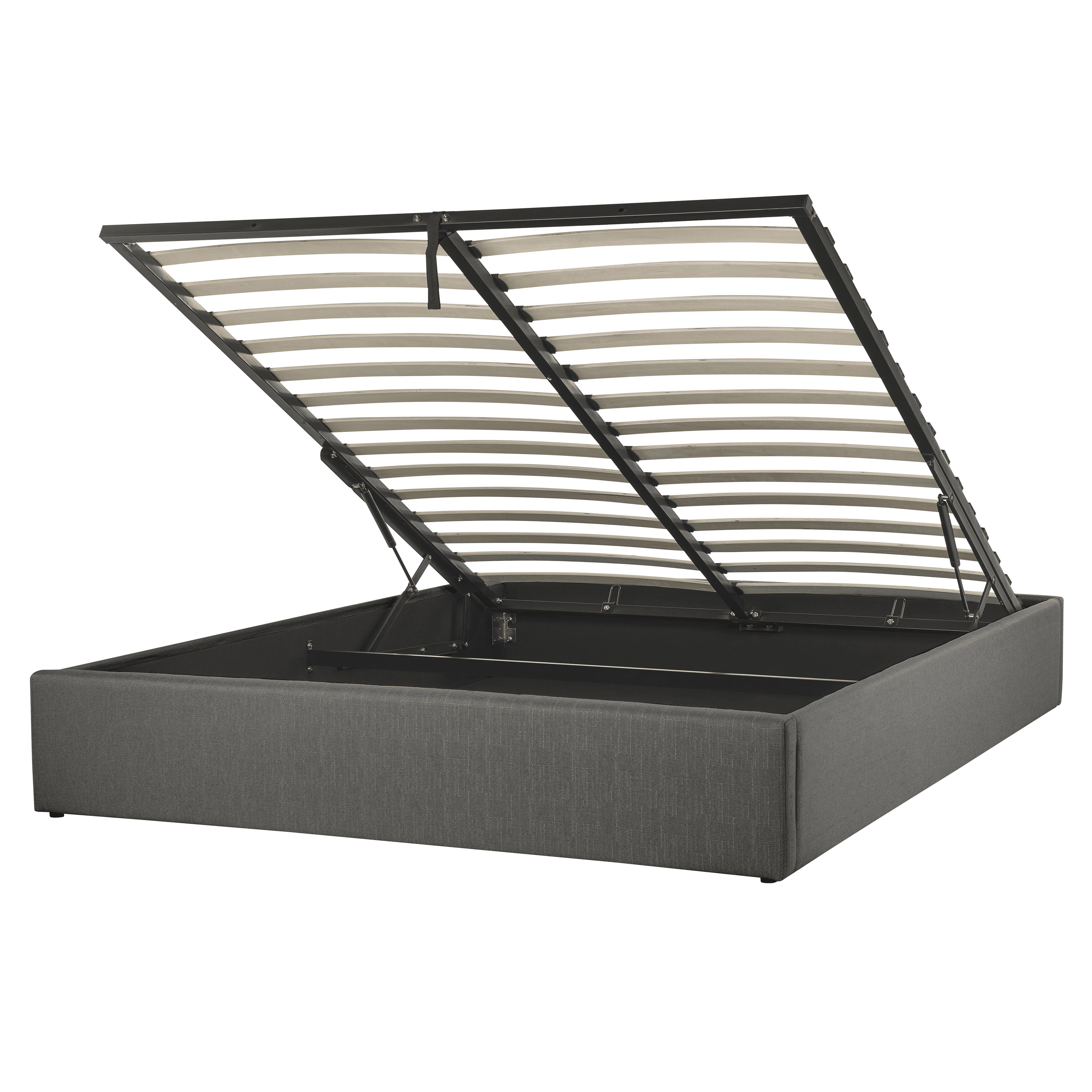 Sänky säilytystilalla kangas DINAN 160 x 200 cm Tummanharmaa