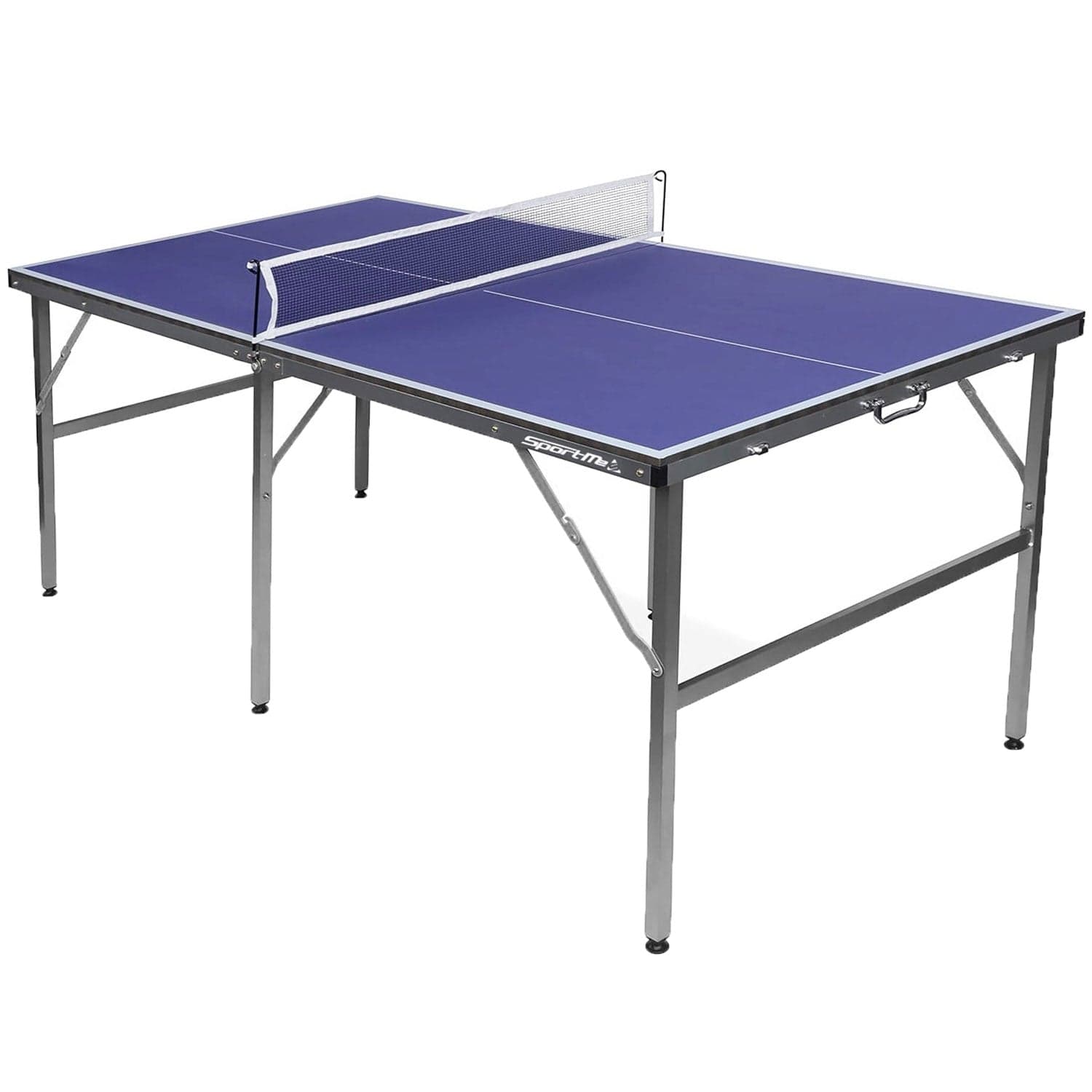 Pöytätennispöytä taitettava – 180x90x76 cm, säädettävät jalat, verkko