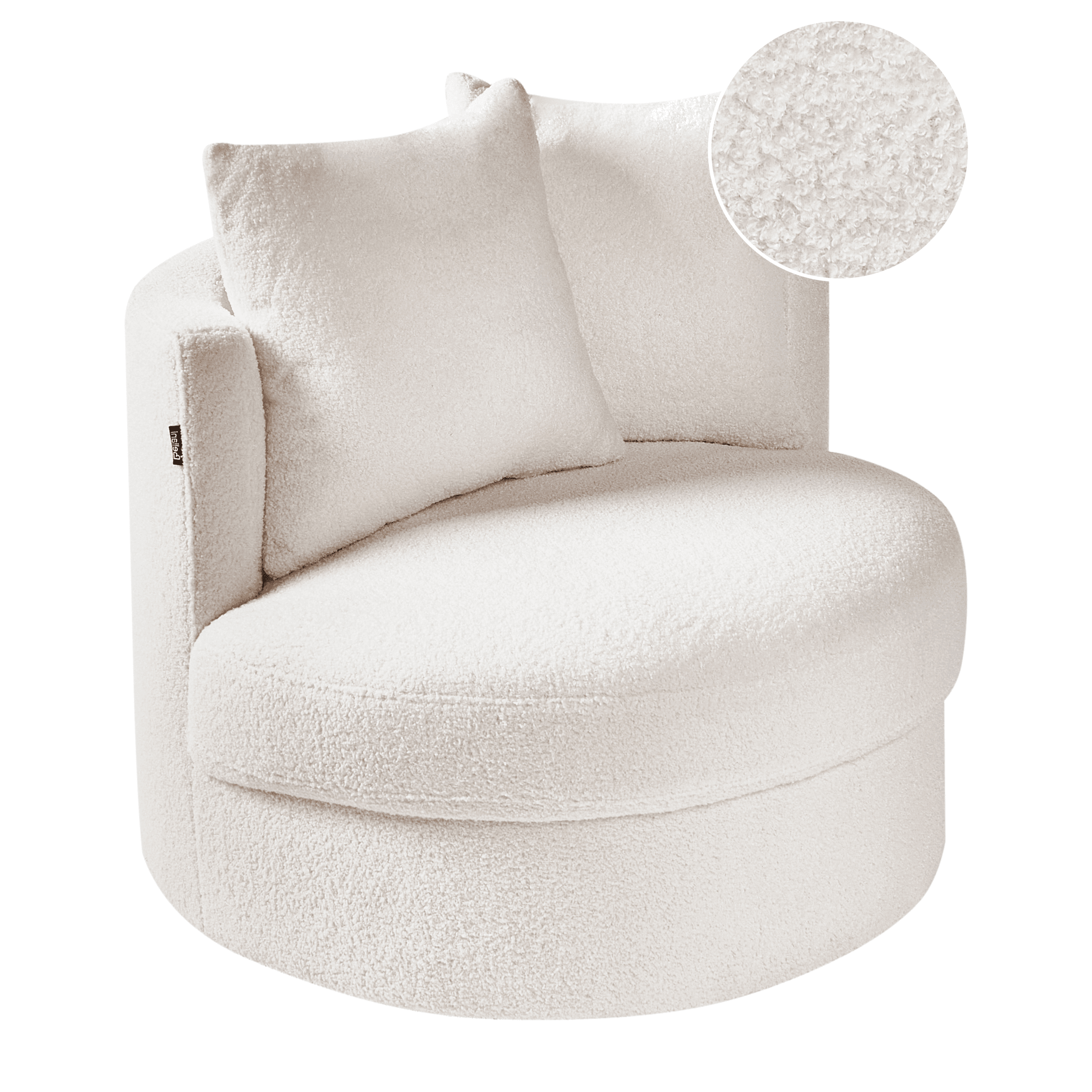 Pyörivä nojatuoli DALBY buklee Valkoinen