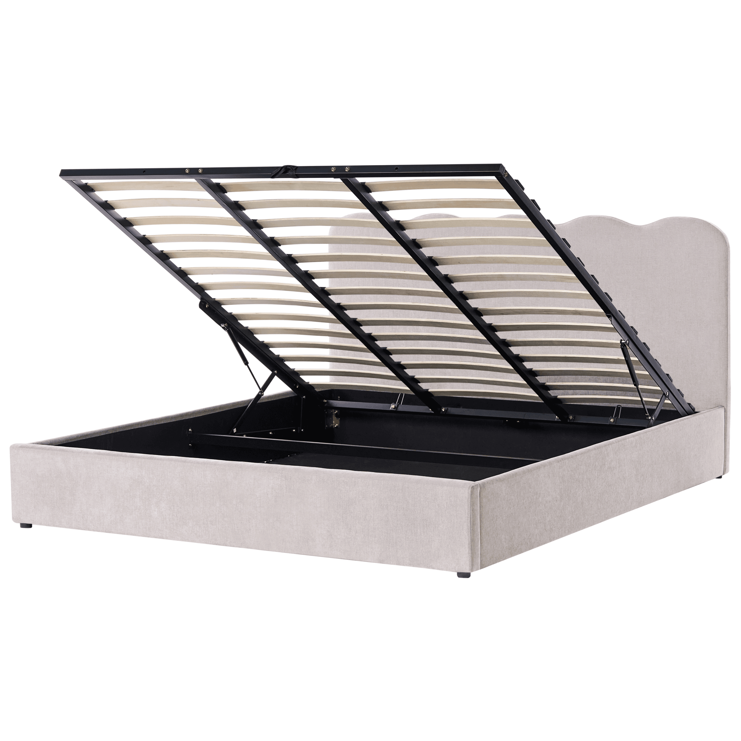 Sänky säilytystilalla kangas NANTERRE 180 x 200 cm Beige