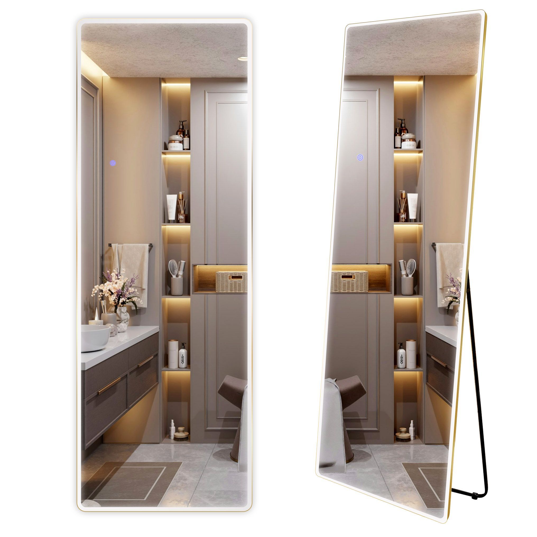 REA peili CLASSICO 50x170 harjattu kulta, 2x60x170cm