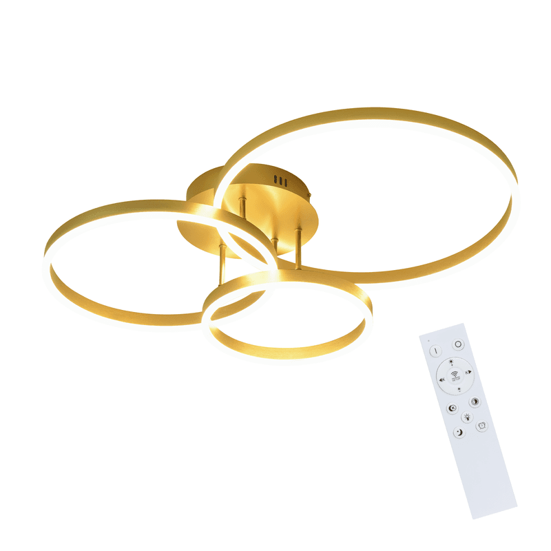 NETTLIFE LED - kattovalaisin olohuoneeseen, himmennettävä, 82 cm, kaukosäätimellä, 74 W, 3 rengasta