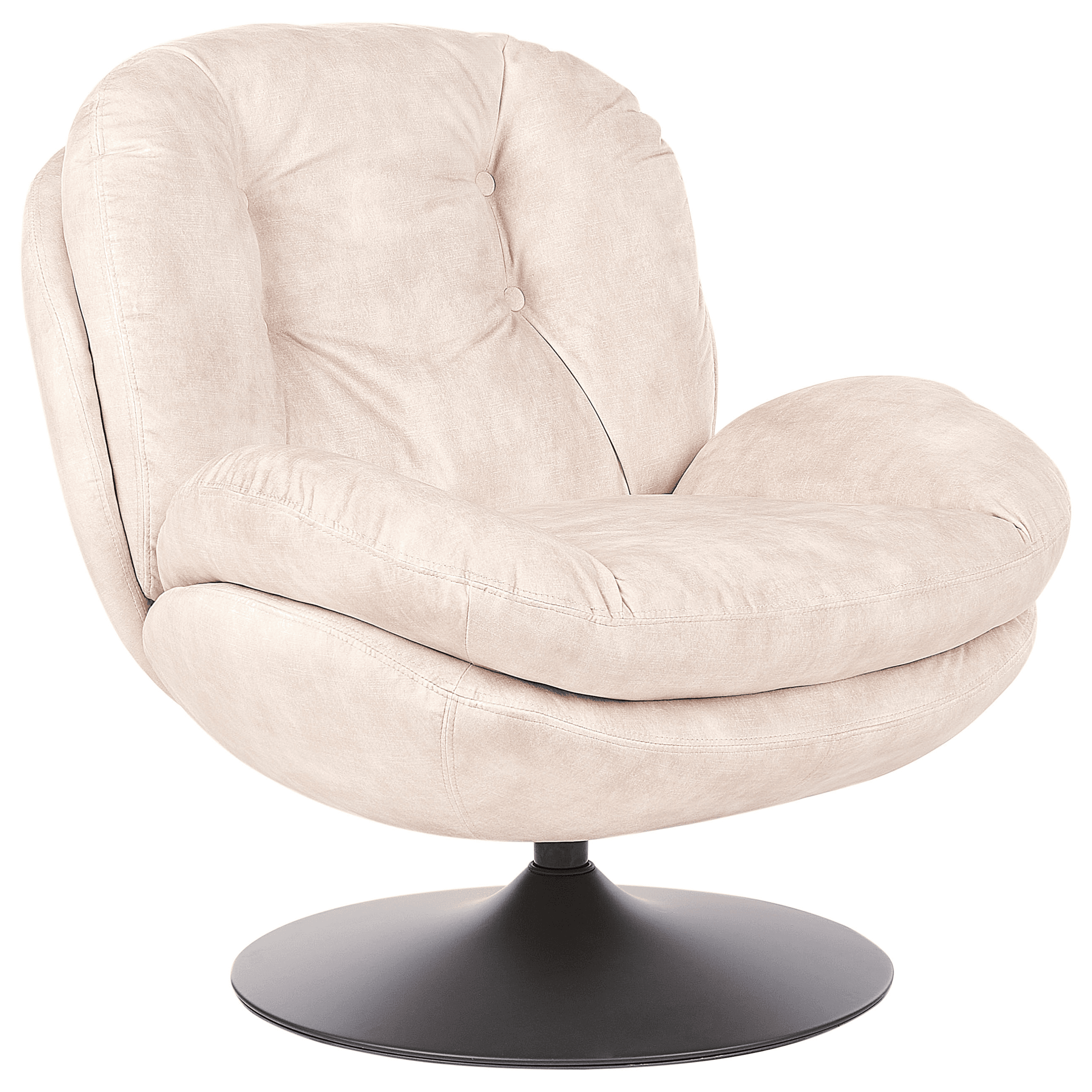 Pyörivä nojatuoli NOLVIK sametti Vaaleanbeige