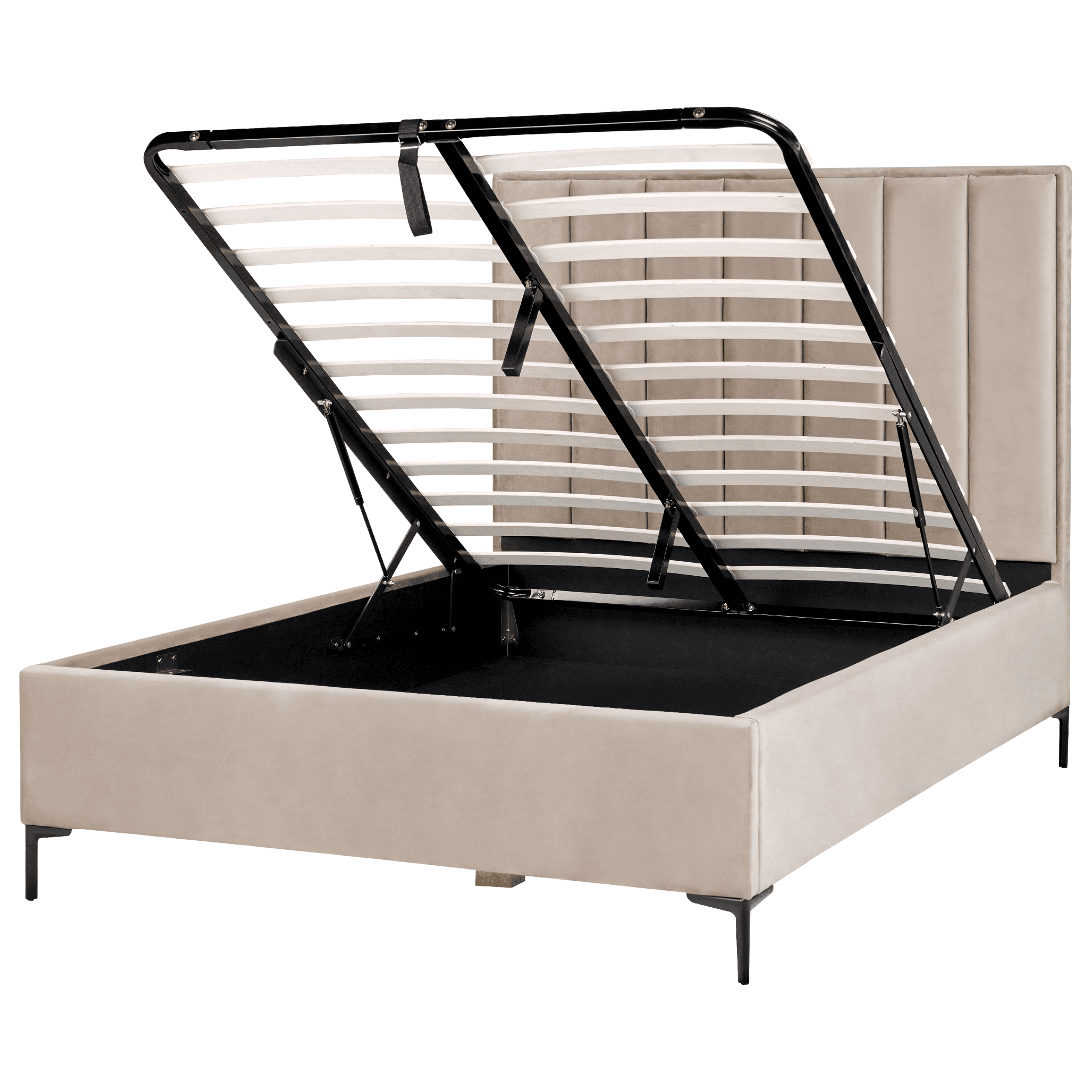 Sänky säilytystilalla sametti SEZANNE 140 x 200 cm Ruskeanharmaa