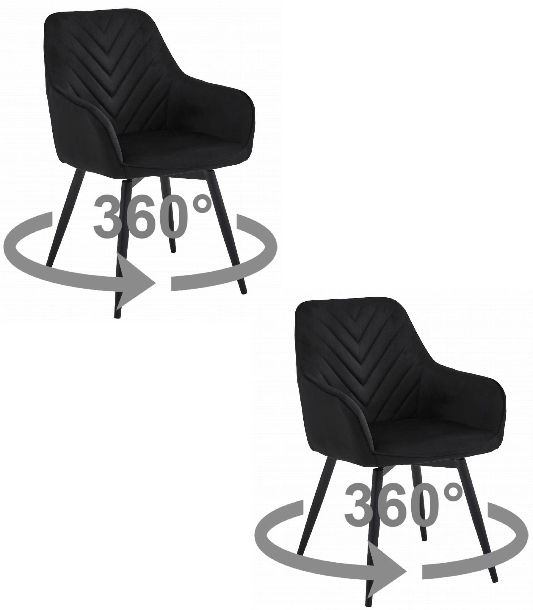 NANA360 tuoli - musta sametti / mustat jalat x 2