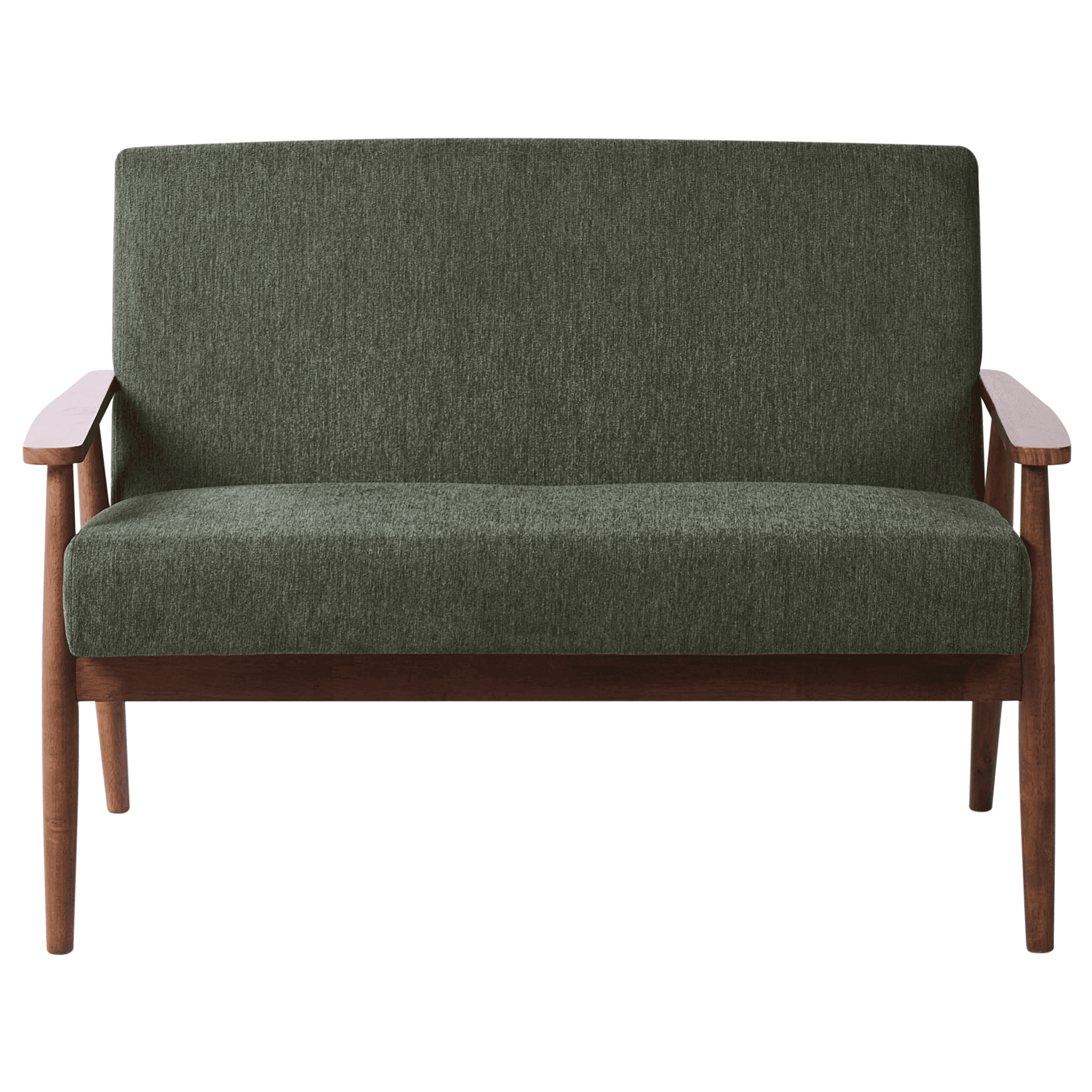 Sohva 2-istuttava ESRUM kangas Tummanruskea/vihreä