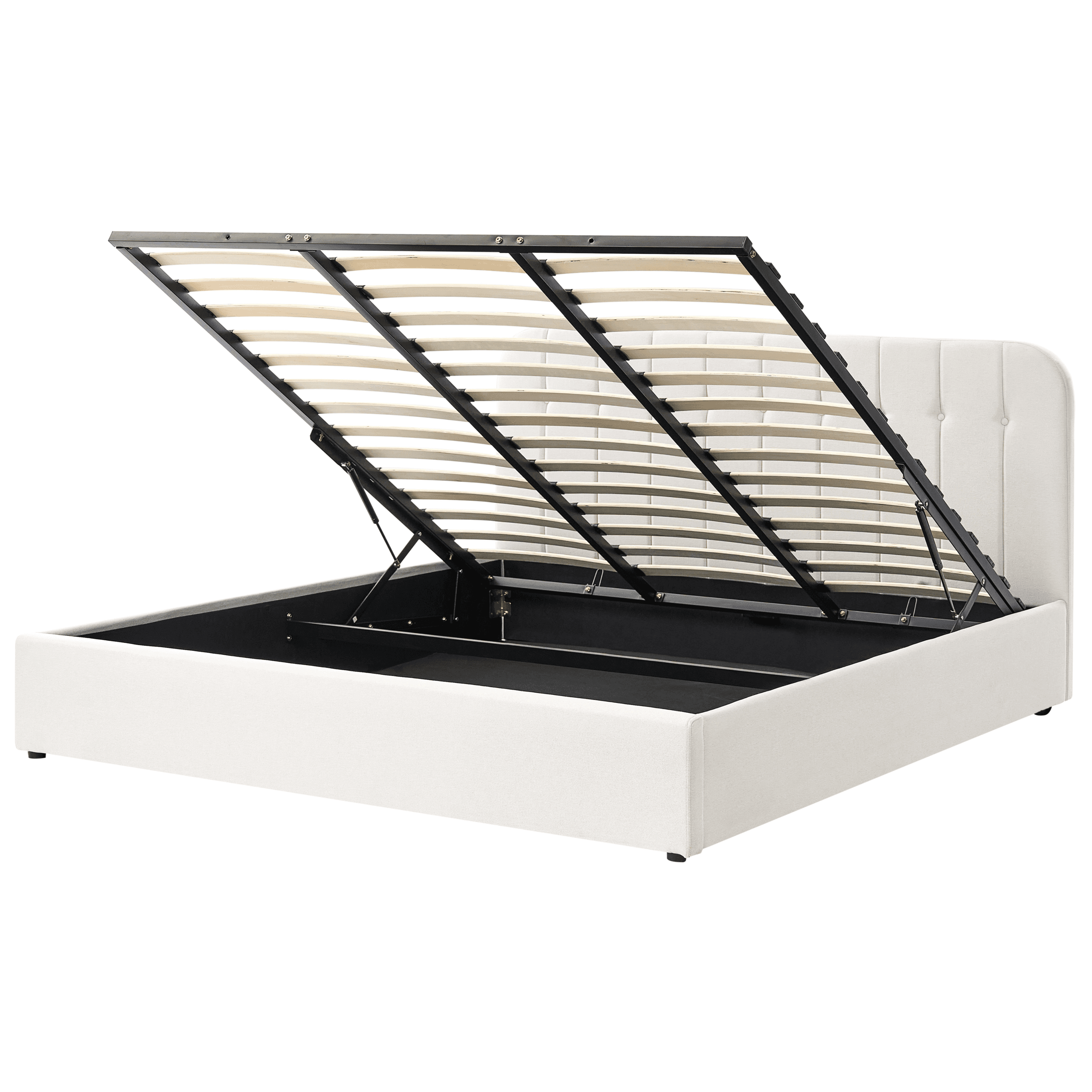 Sänky säilytystilalla kangas CHALLANS 180 x 200 cm Luonnonvalkoinen