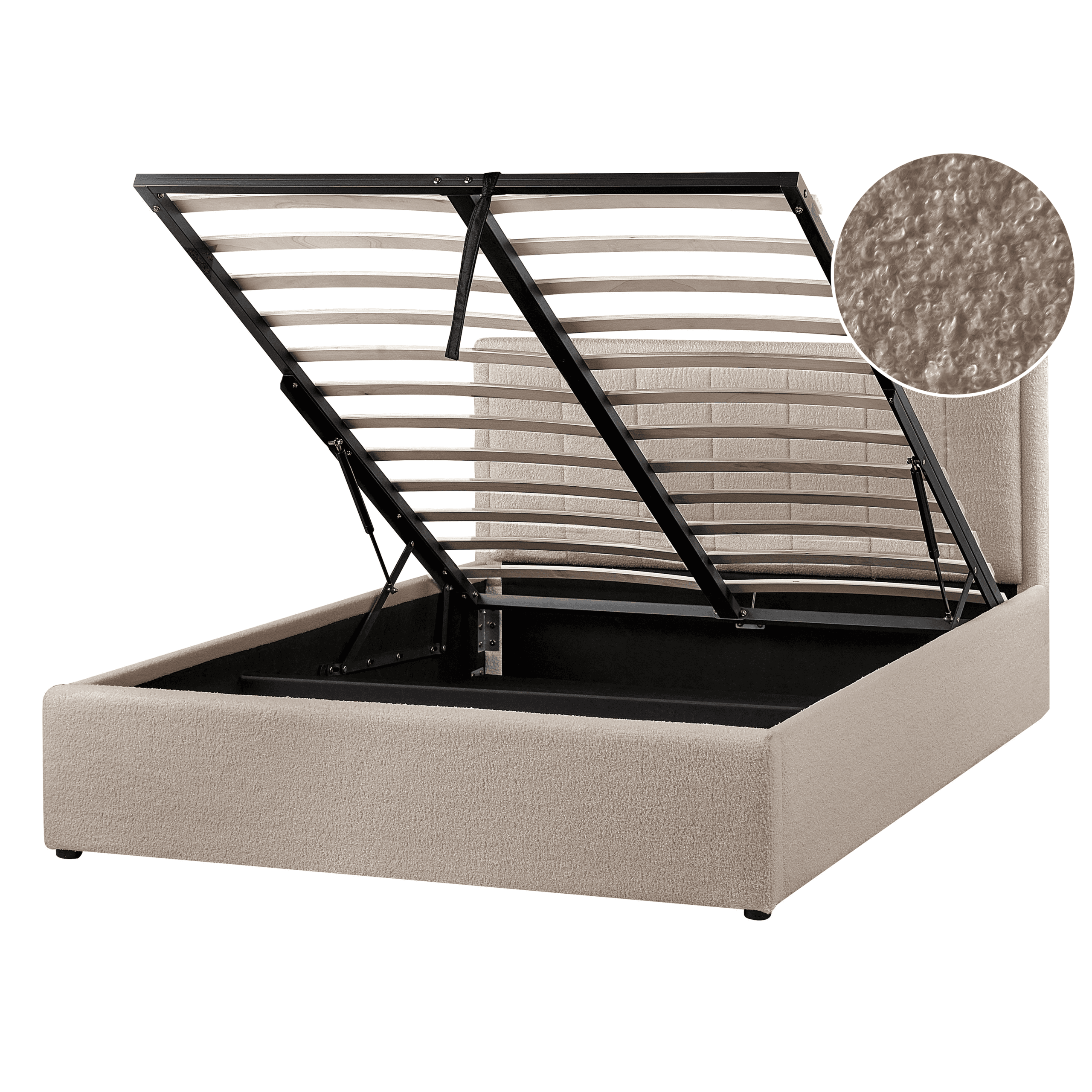 Sänky säilytystilalla buklee MONTLAUR 140 x 200 cm Ruskeanharmaa