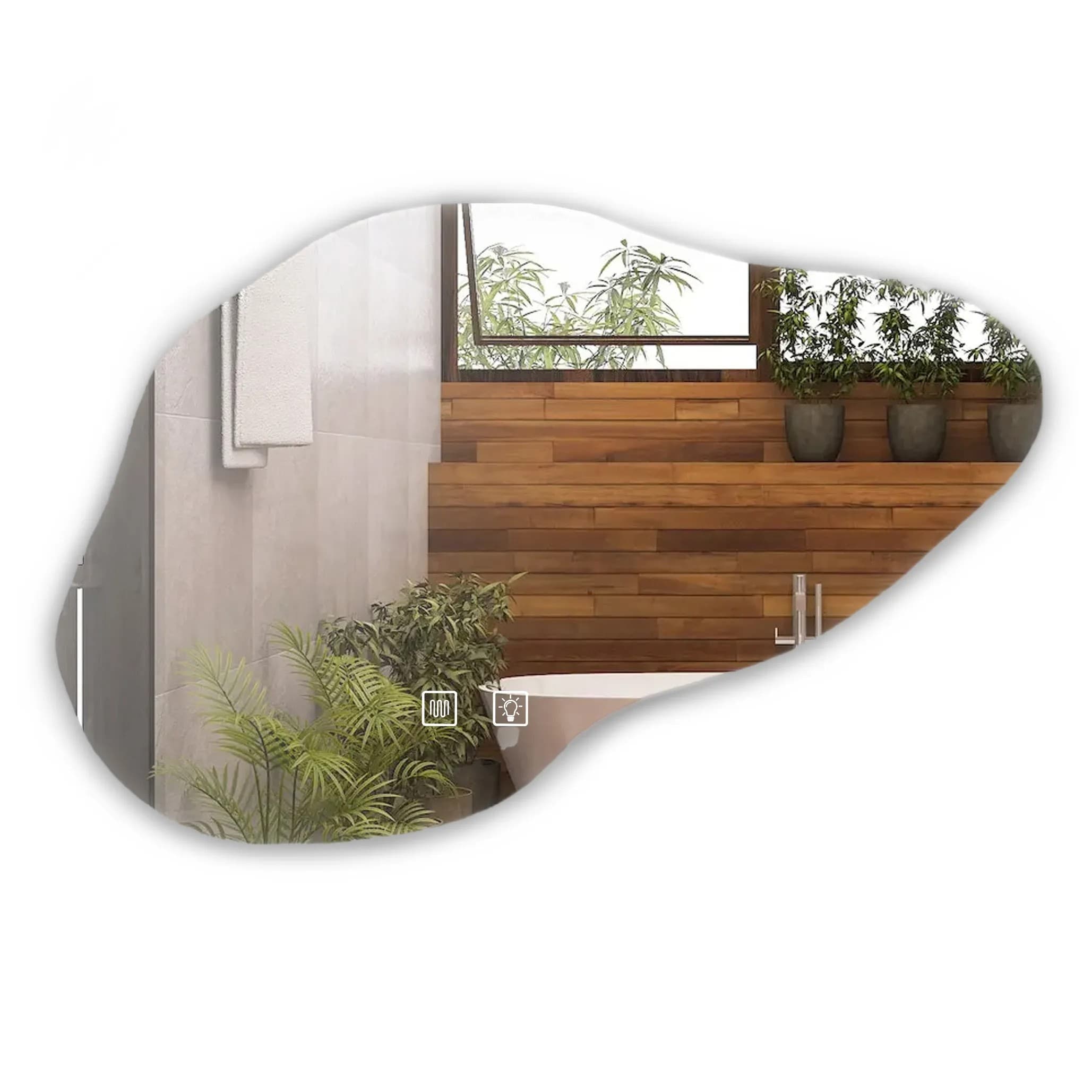 REA peili LED CLOUD B 100x70 Harmaa, 70x100x70cm