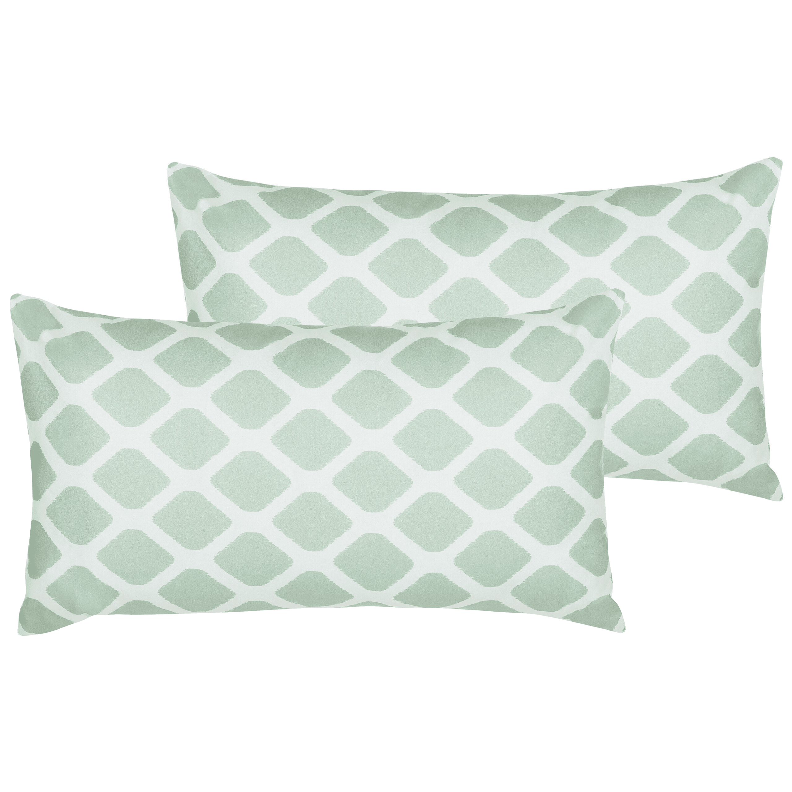 Ulkotyynysetti 2 kpl KALAMOS Geometrinen kuvio 40 x 70 cm Mintunvihreä