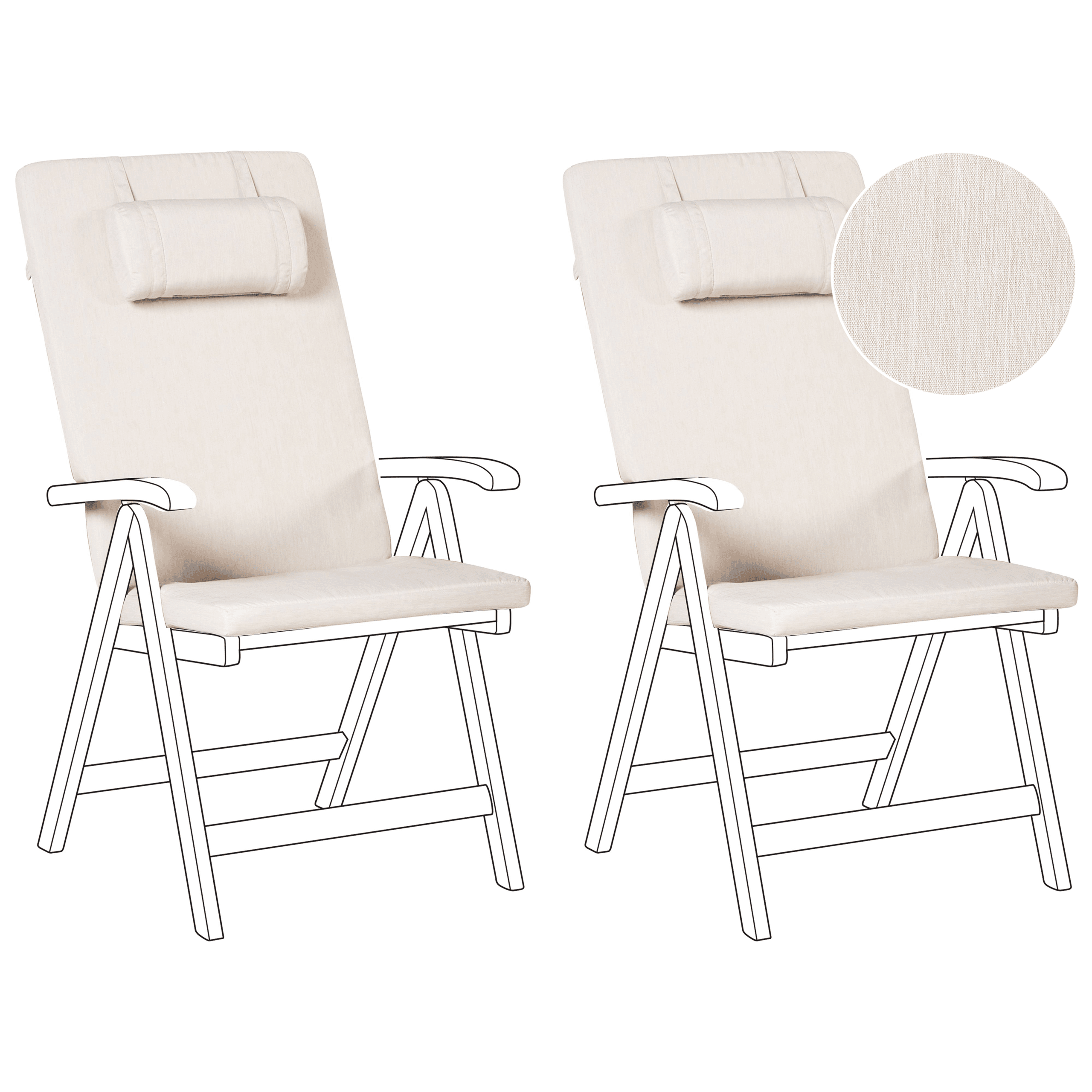 Selkä-/istuintyynysetti 2 kpl JAVA/AMANTEA PREMIUM 50 x 70 cm Vaaleanbeige