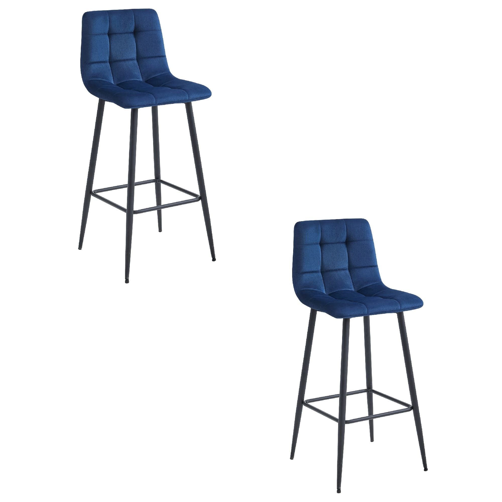 ARCETO baarijakkara, tummansininen sametti, mustat jalat (2 kpl)