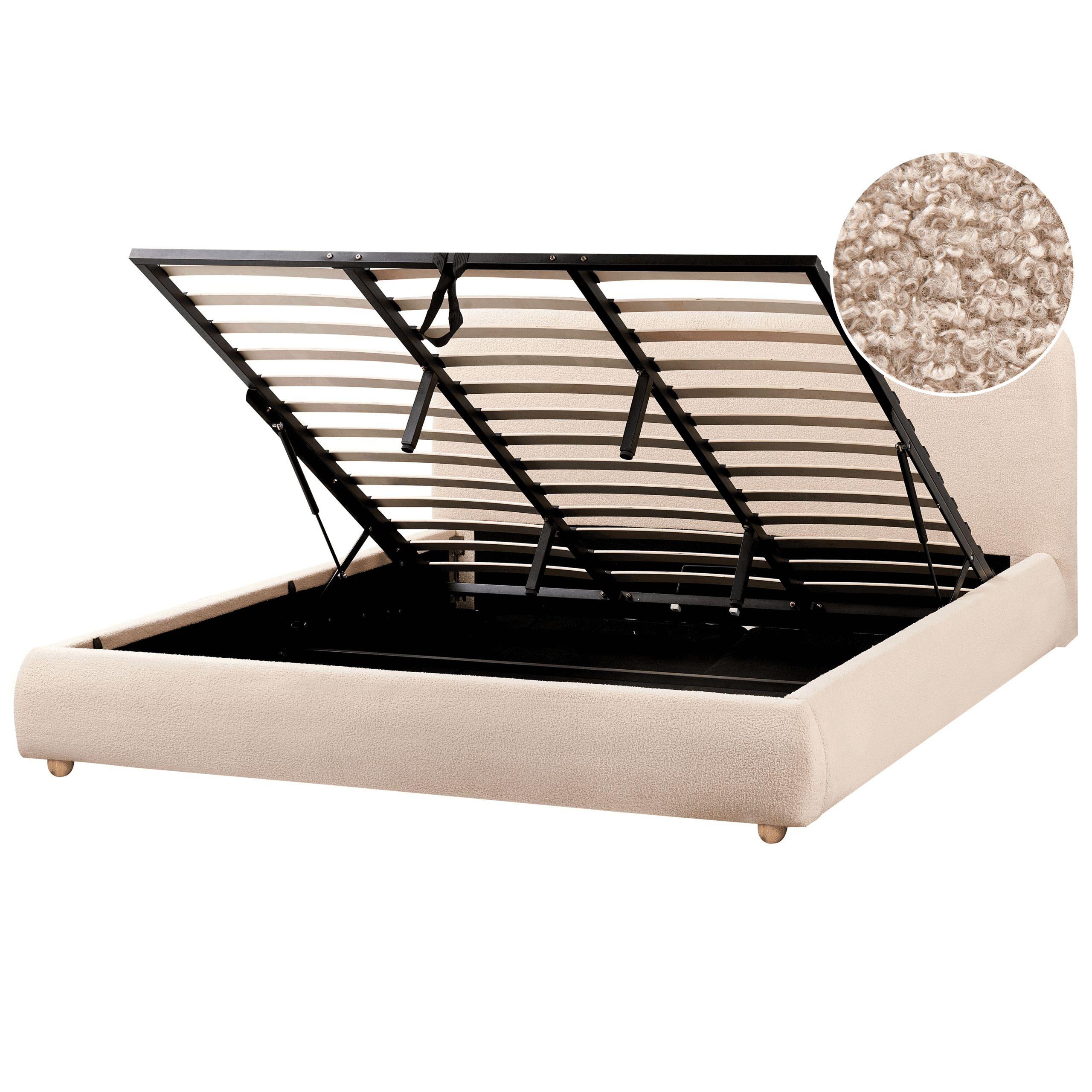 Sänky säilytystilalla buklee BLAGNAC 180 x 200 cm Beige