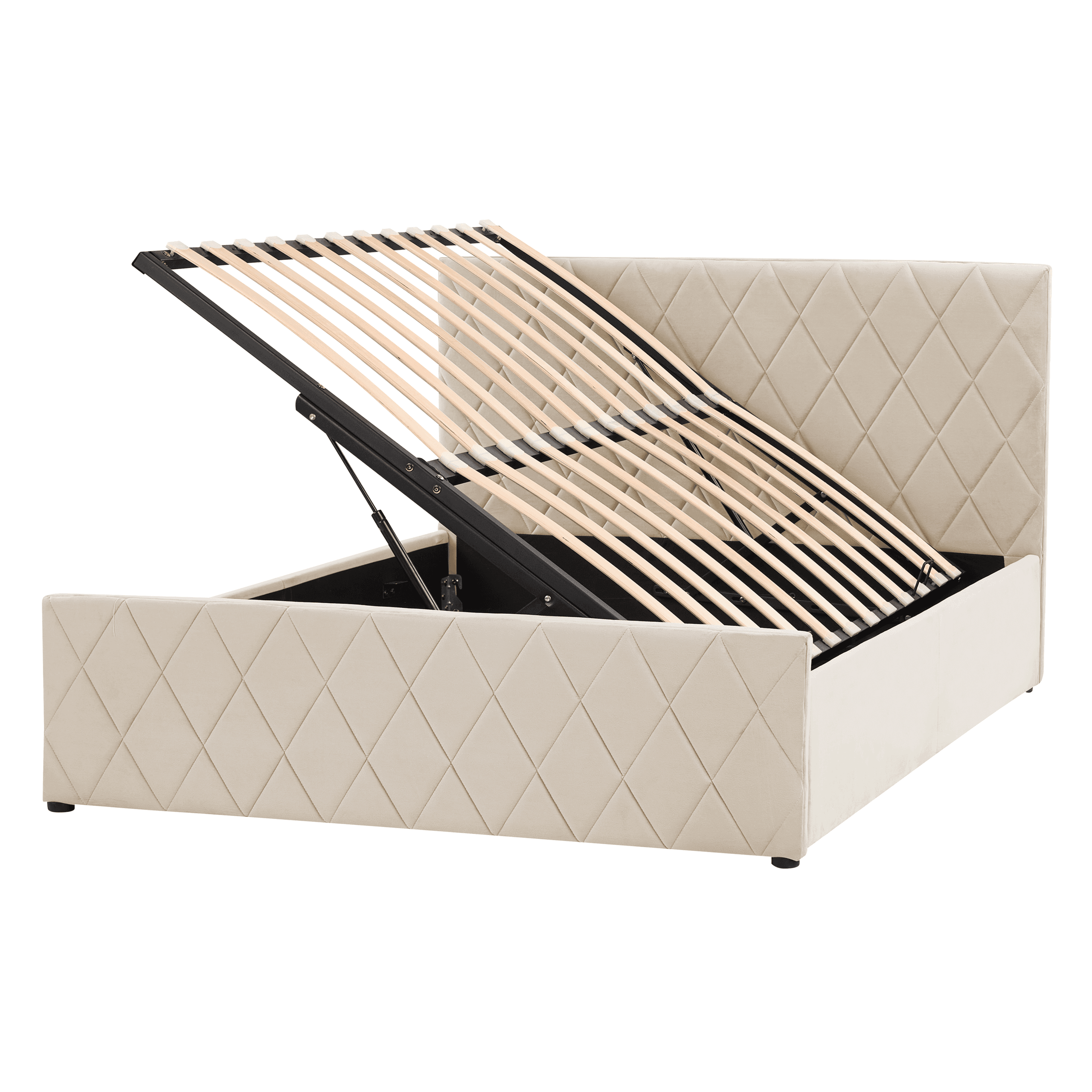 Sänky säilytystilalla sametti ROCHEFORT 180 x 200 cm Beige