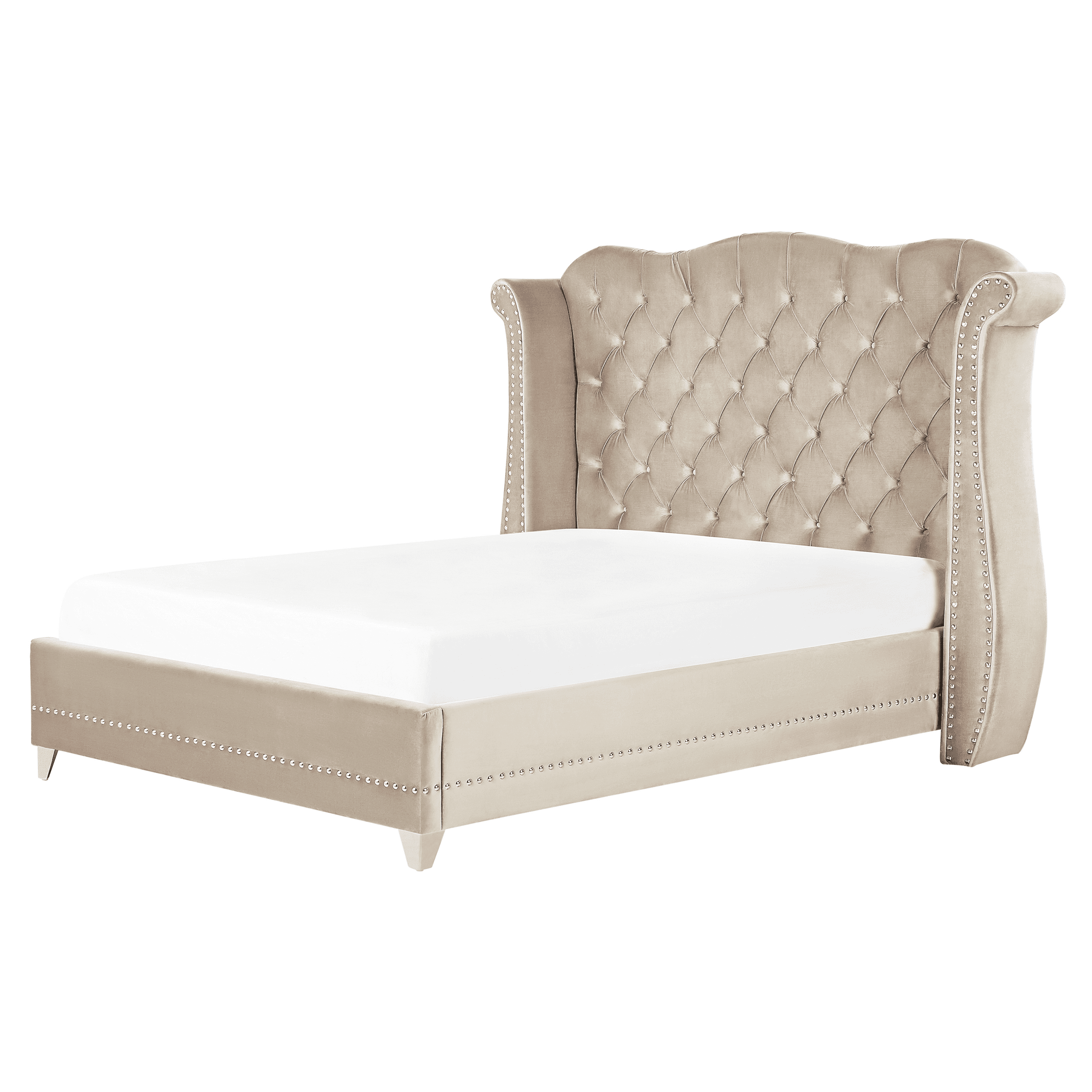 Sänky sametti AYETTE 160 x 200 cm Beige