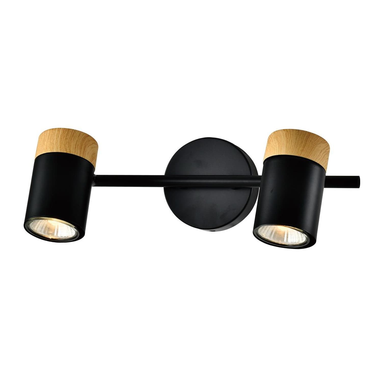 NETTLIFE - kattovalaisin, 2 mustaa puuspottia, GU10, LED säädettävä, 330°, eteiseen, autotalliin, olohuoneeseen Keittiöön, ilman, polttimoa