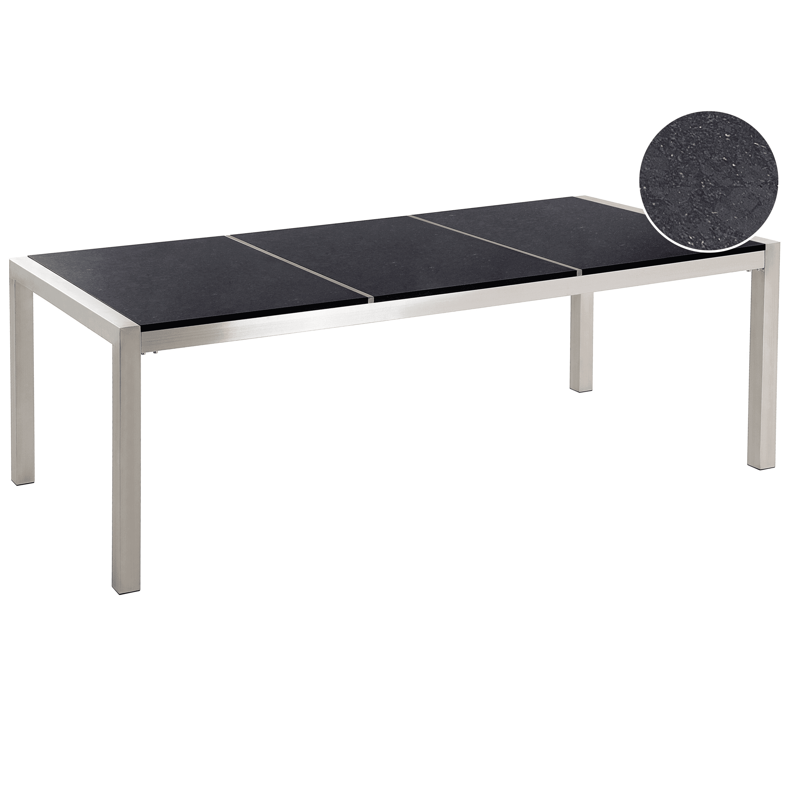 Puutarhapöytä GROSSETO 220 cm 100 cm Kiillotettu graniitti Musta
