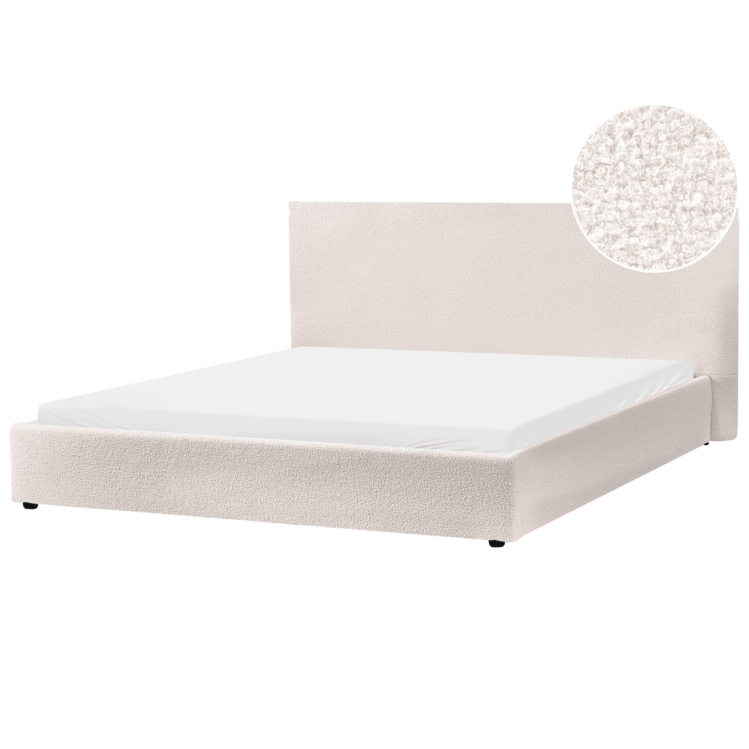 Sänky buklee LAVAUR 180 x 200 cm Luonnonvalkoinen