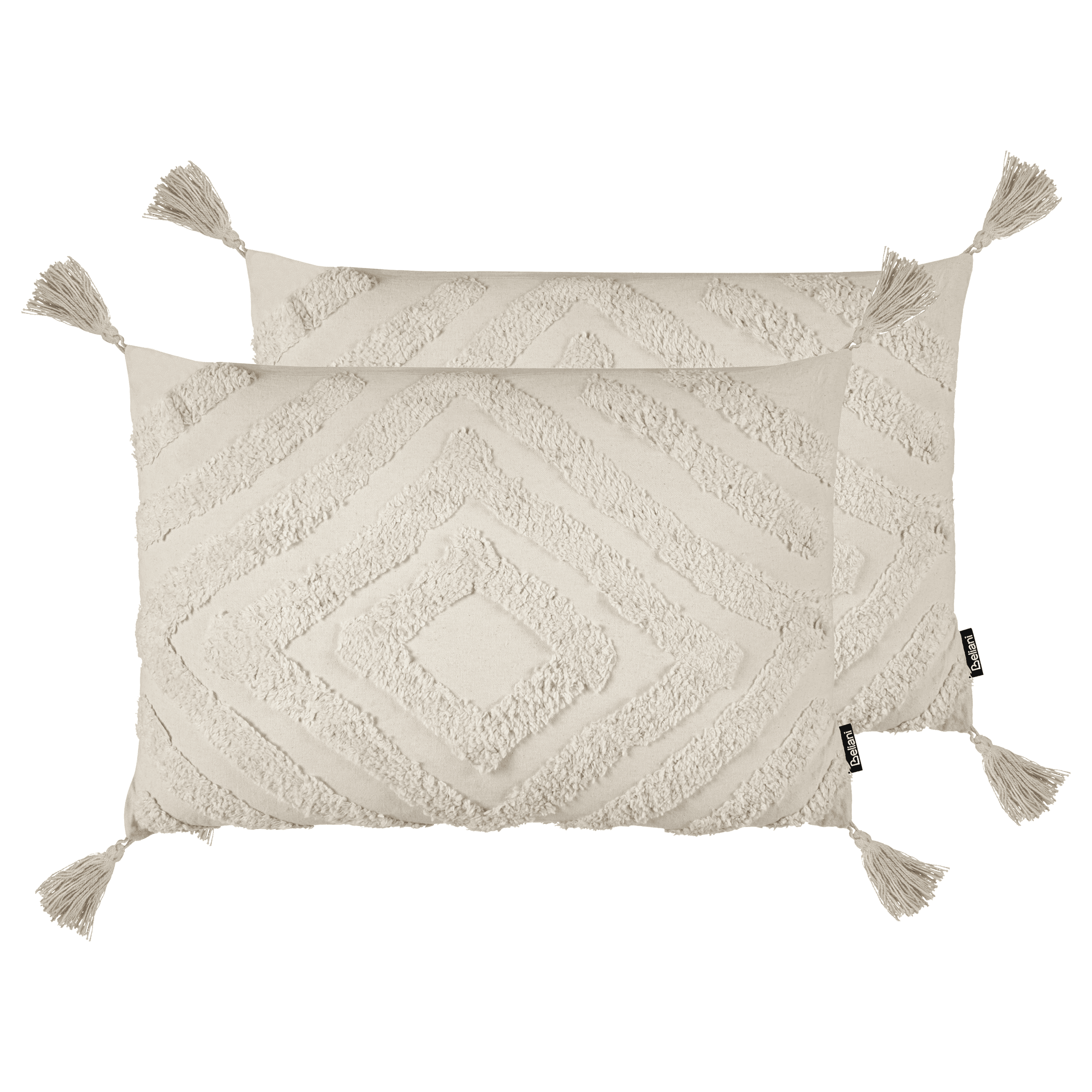 Koristetyynysetti 2 kpl CRATAEGUS puuvilla 40 x 60 cm Vaaleanbeige Geometrinen kuvio