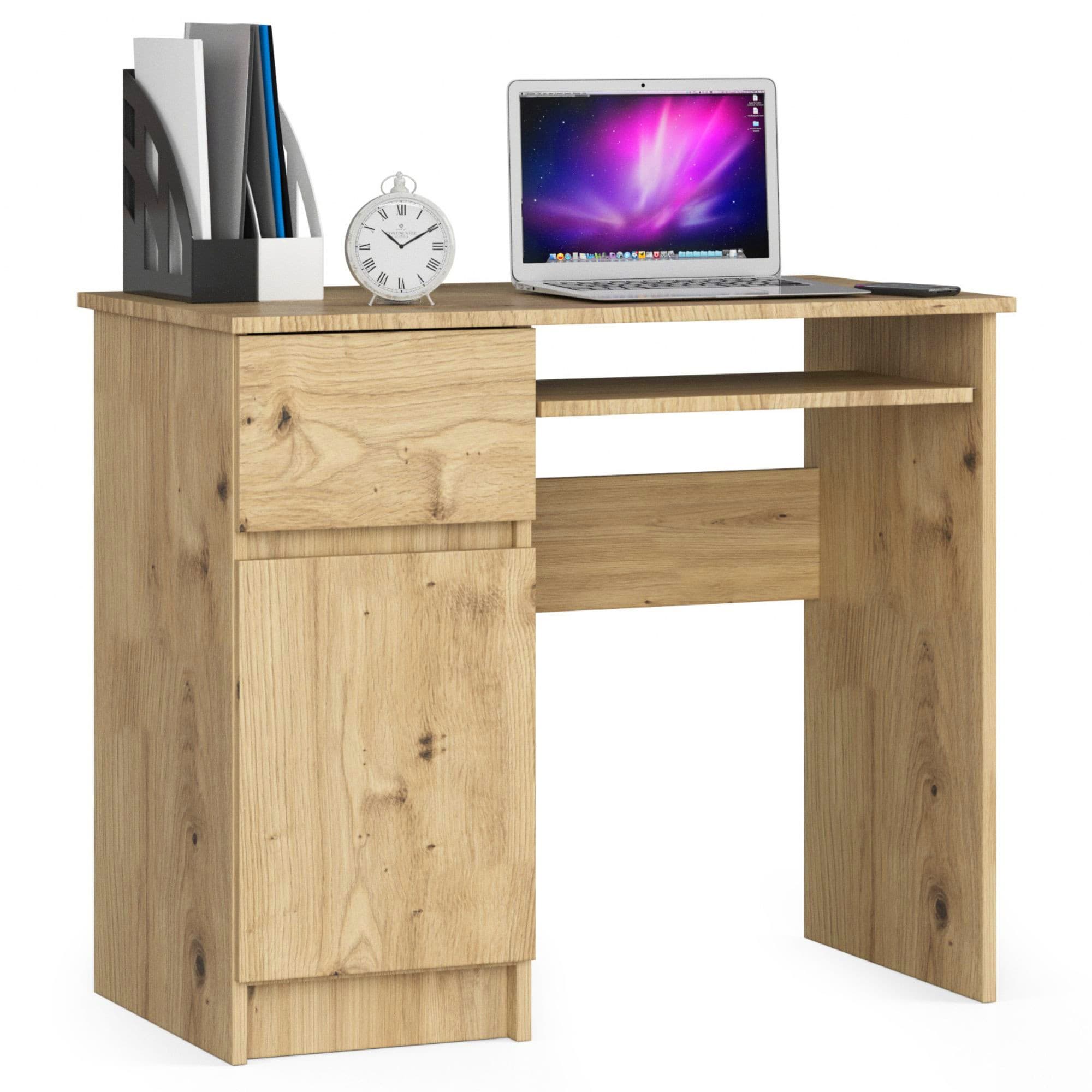 Akord Kirjoituspöytä 1 Laatikko 1 Kaappi Piksel Vasen Artisan-tammi 90x50x77
