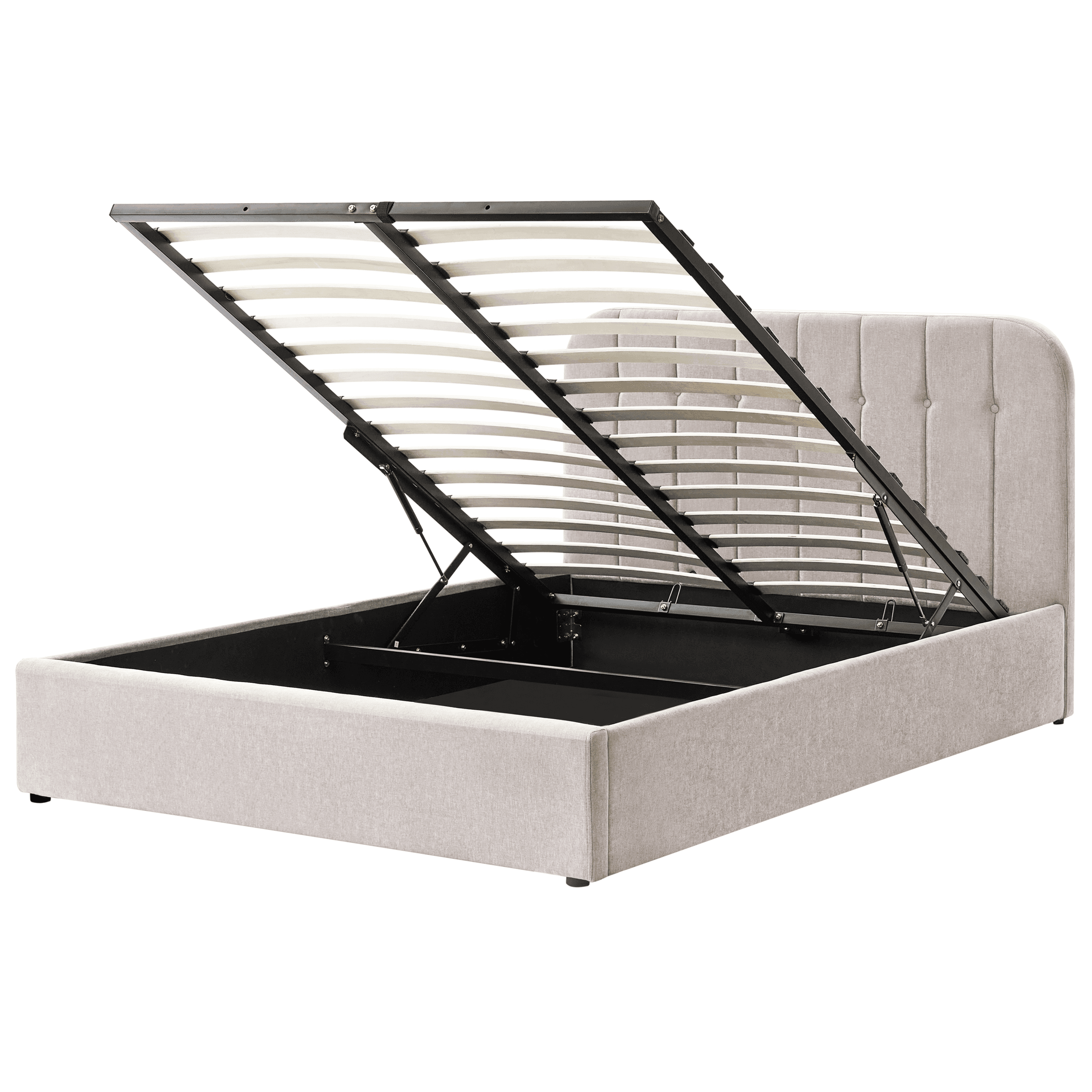 Sänky säilytystilalla kangas CHALLANS 160 x 200 cm Beige