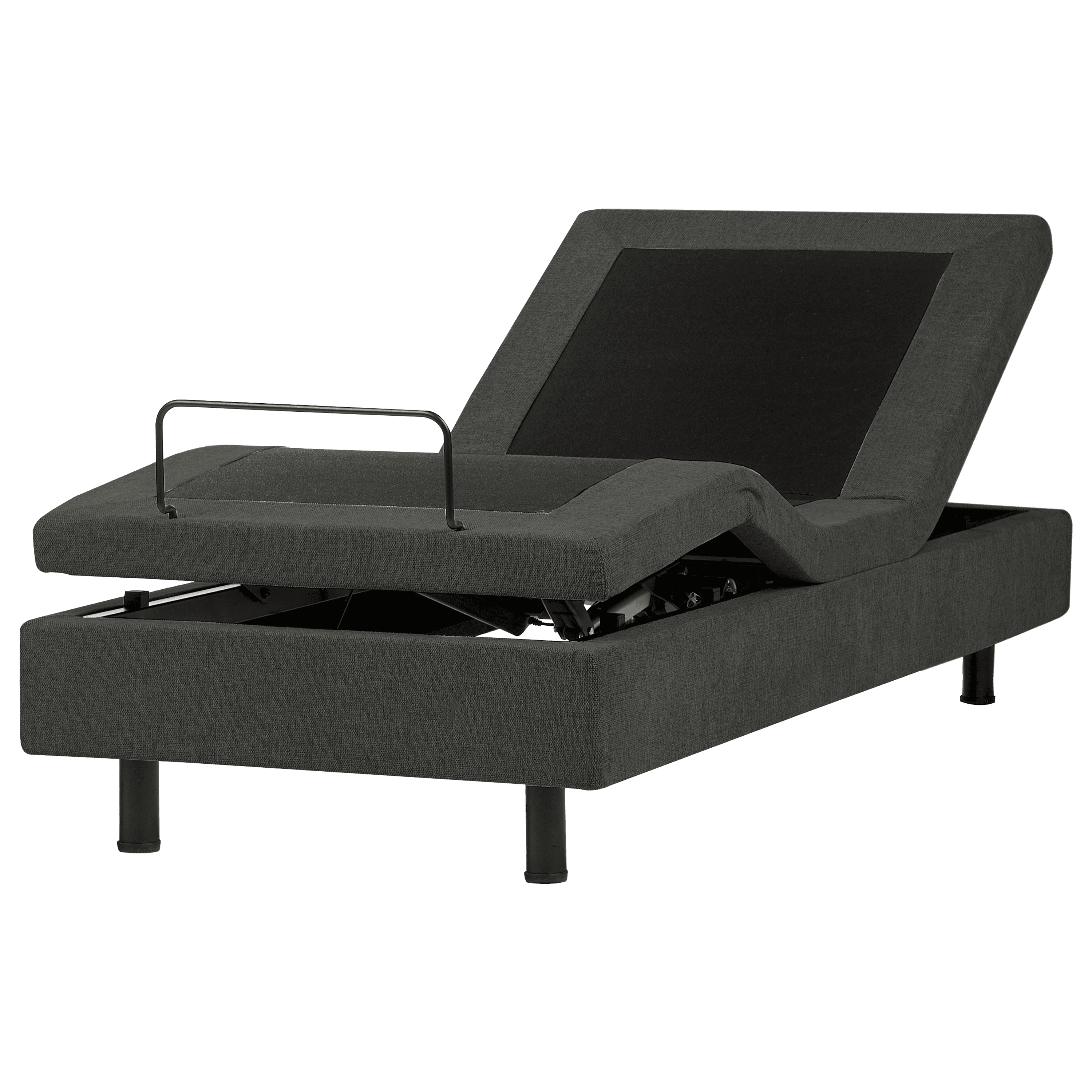 Säädettävä sänky ilman päätyä kangas DUKE II 80 x 200 cm Tummanharmaa