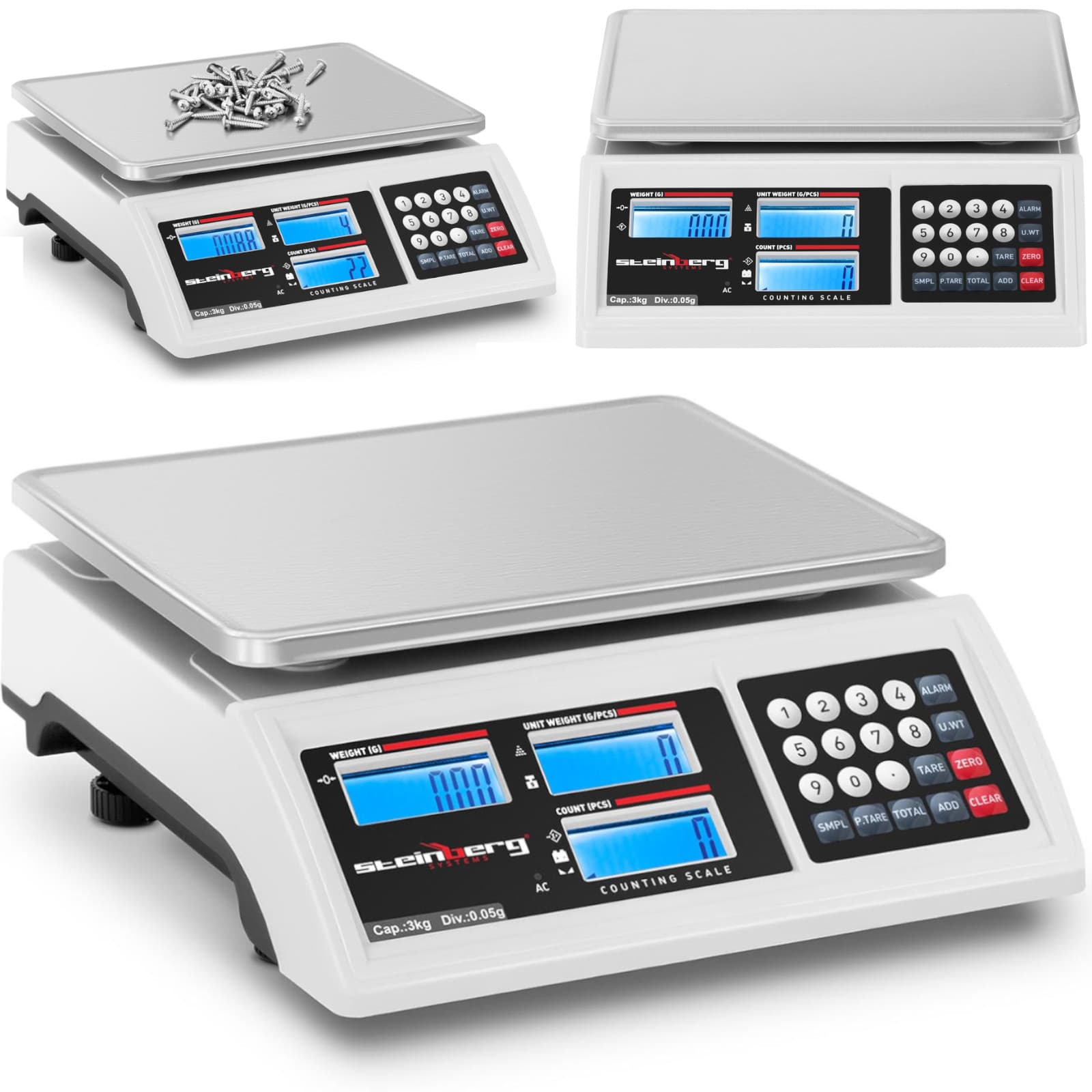 Kaupallinen myymälävaaka, jossa on LCD-laskentatoiminto RS232, 3000 g / 0,05 g