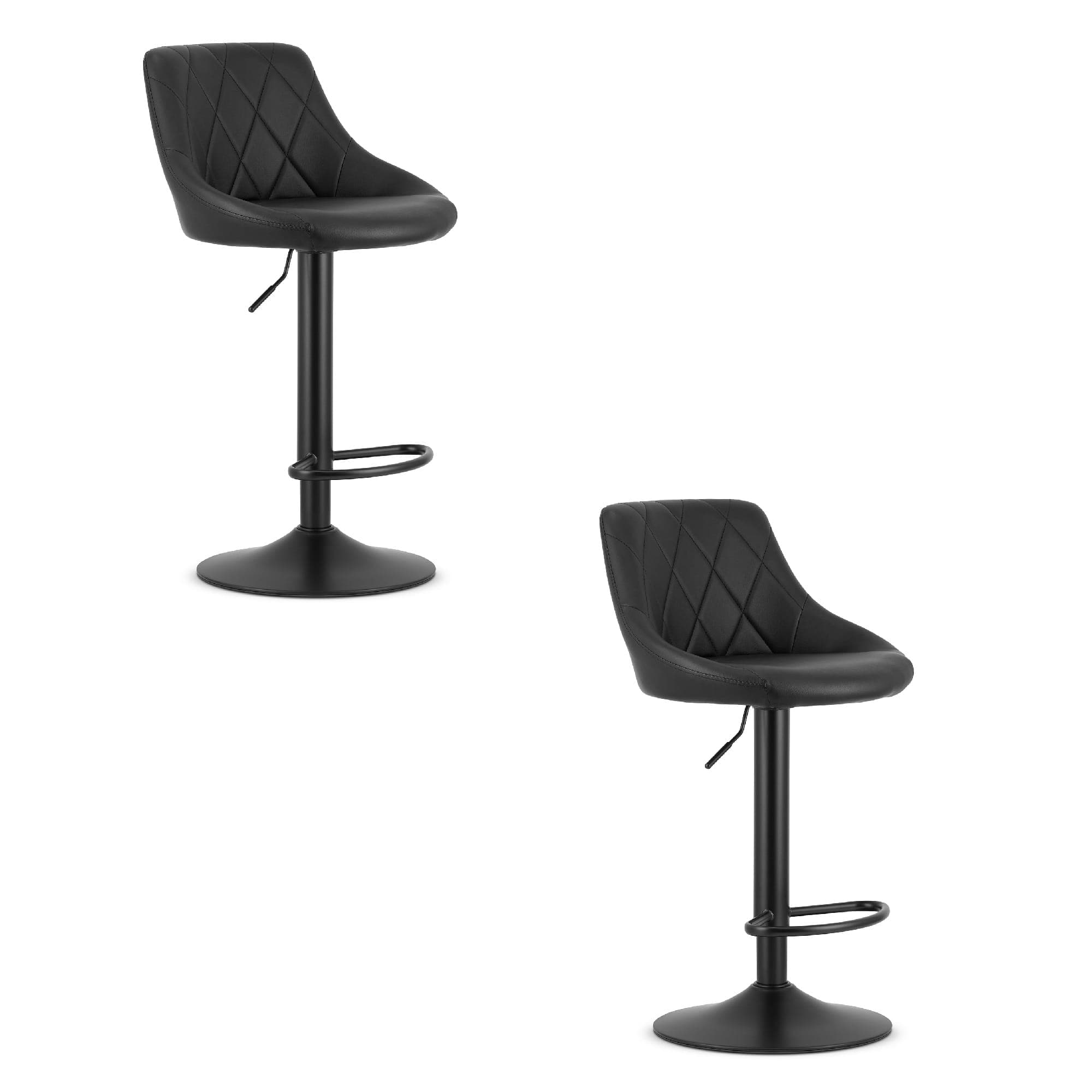 KAST-baarijakkara, musta keinonahka, musta jalusta (2 kpl)