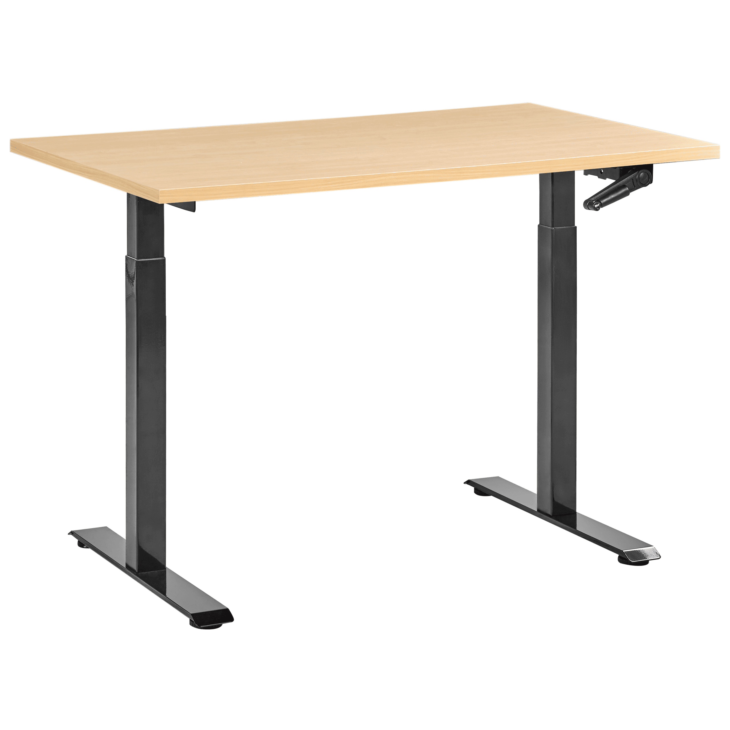 Manuaalisesti säädettävä työpöytä DESTINES Musta/vaaleanruskea 120 cm 60 cm