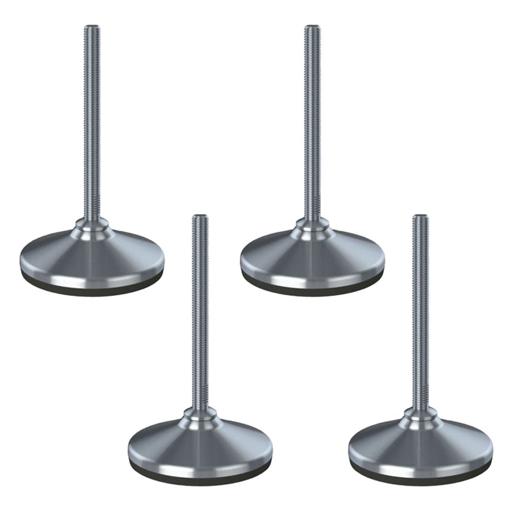 Ruostumaton tasoitusjalka M20x150, 105 mm:n pohja ja tärinänvaimennustyyny, 8800 kg – 4 kpl:n sarja