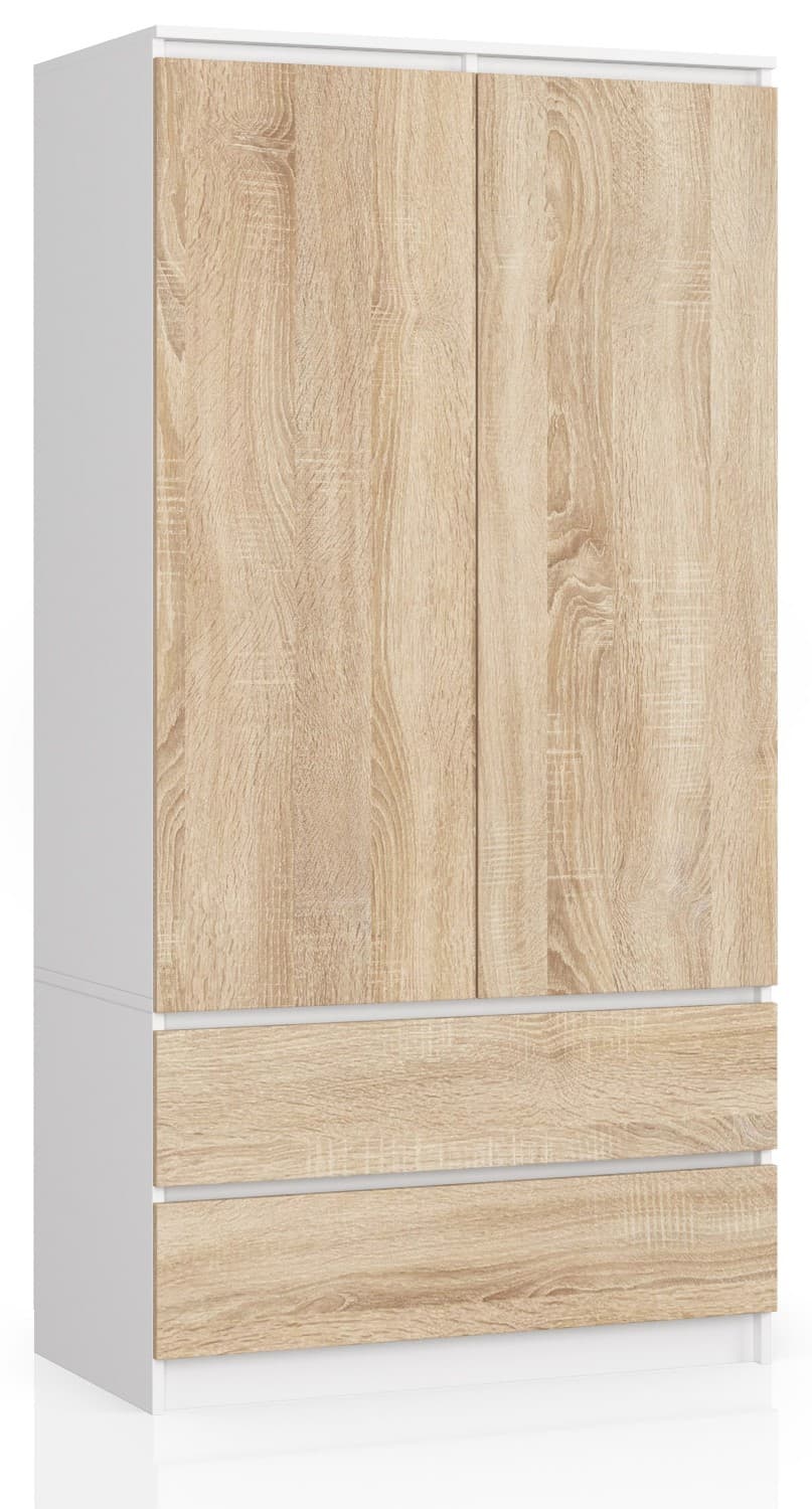 Akord Vaatekaappi Valkoinen/Sonoma-tammi 90x51x180