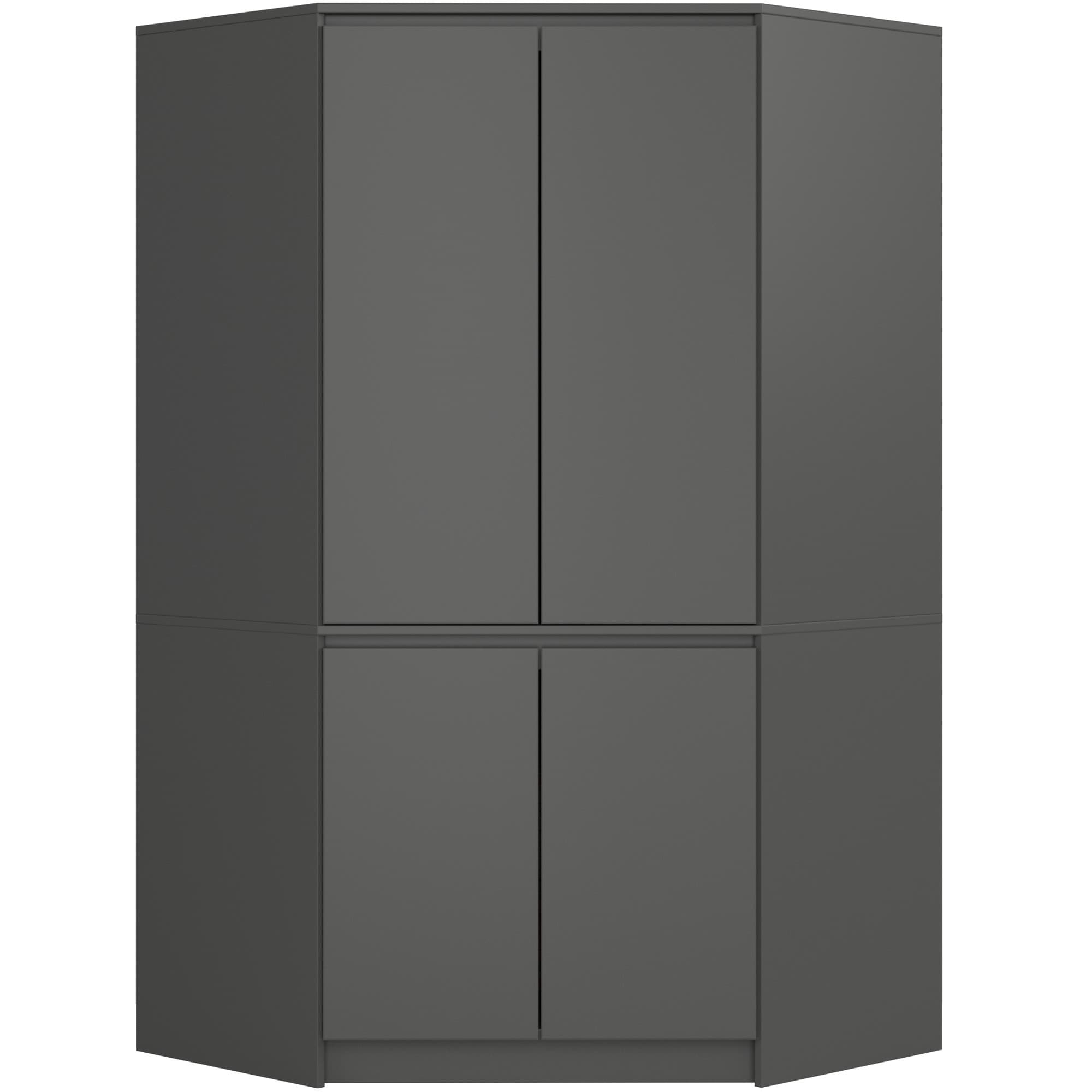 Akord Kulmavaatekaappi 4-ovinen Grafiitti Kiiltävä 100x50x180