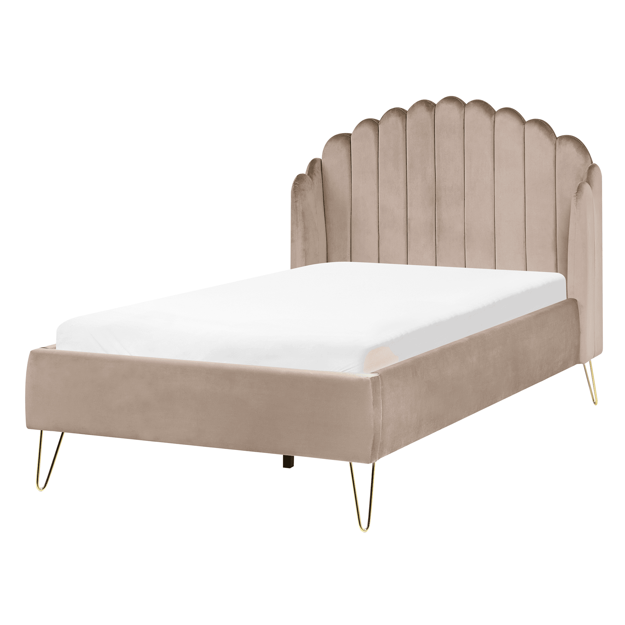 Sänky sametti AMBILLOU 120 x 200 cm Ruskeanharmaa