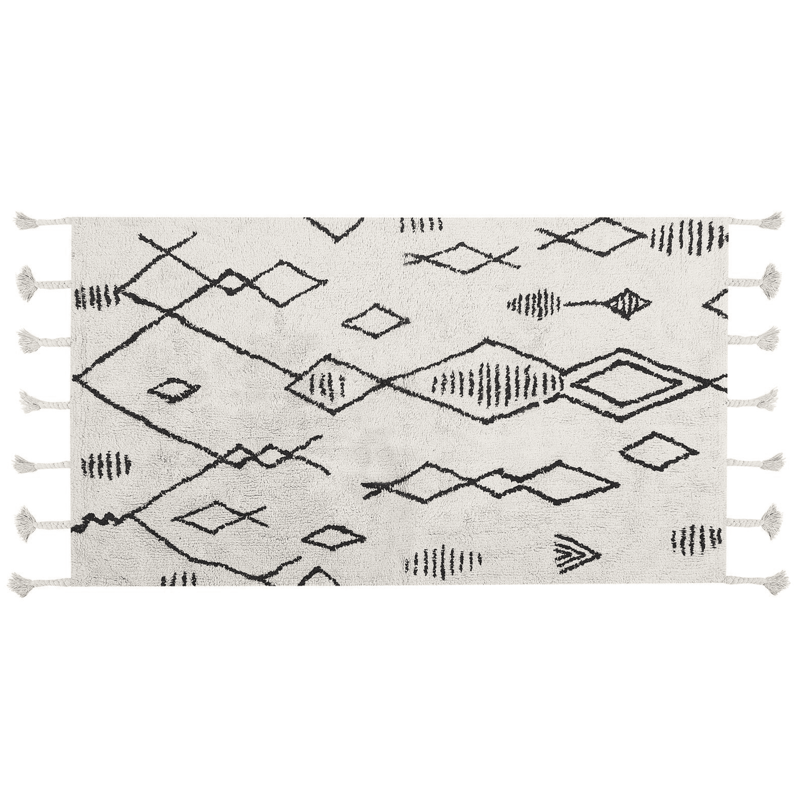 Matto KEBIR Luonnonvalkoinen 80 x 150 cm puuvilla