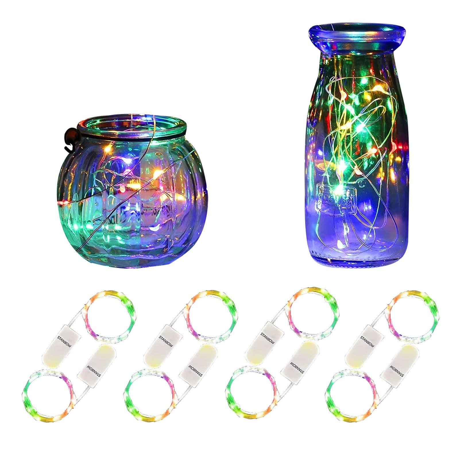 NETTLIFE LED-valoketju, 8 kpl, 2 m, 20 LED-paristokäyttöistä valosarjaa, joulukoristeita