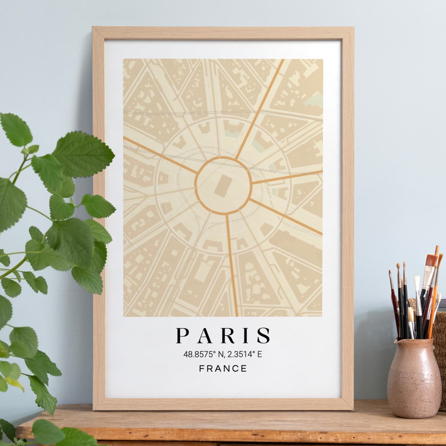 smartphoto Karttajulisteet ruskealla kehyksellä 40 x 60 – smartphoto