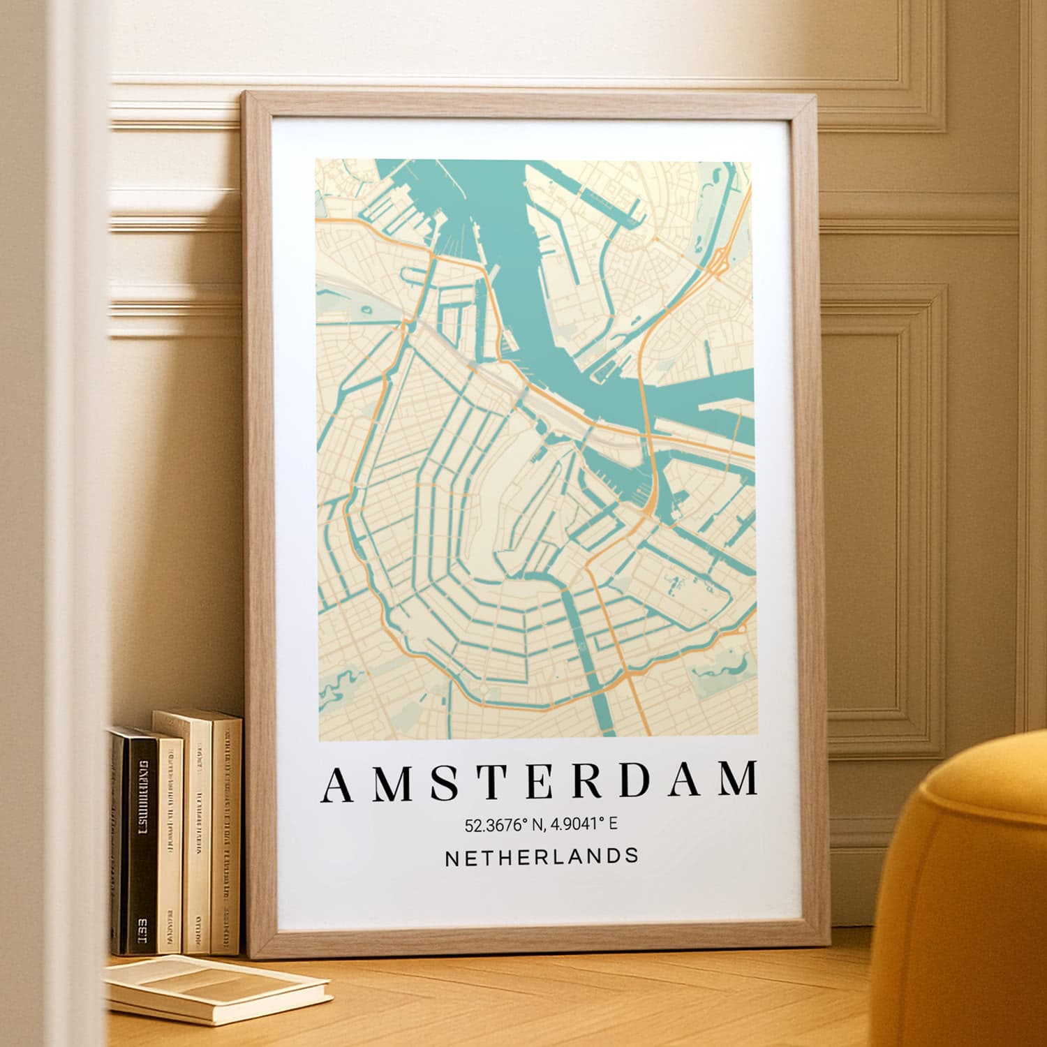 smartphoto Karttajulisteet ruskealla kehyksellä 50 x 75 – smartphoto