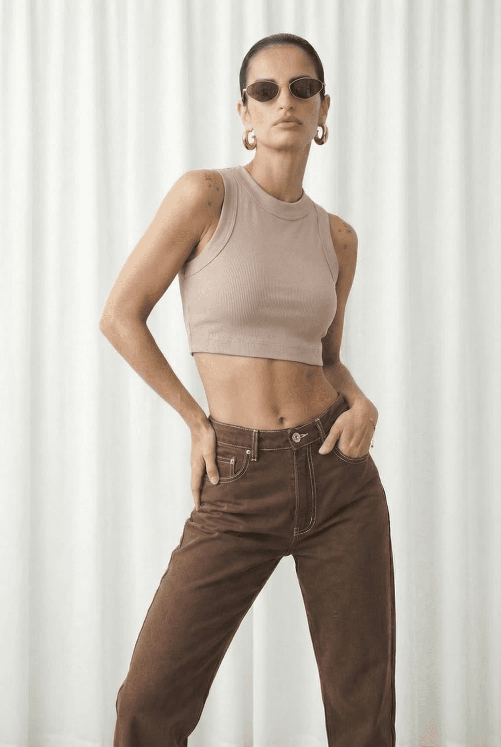 Ribbed Avis Toppi Beige – ANGELL