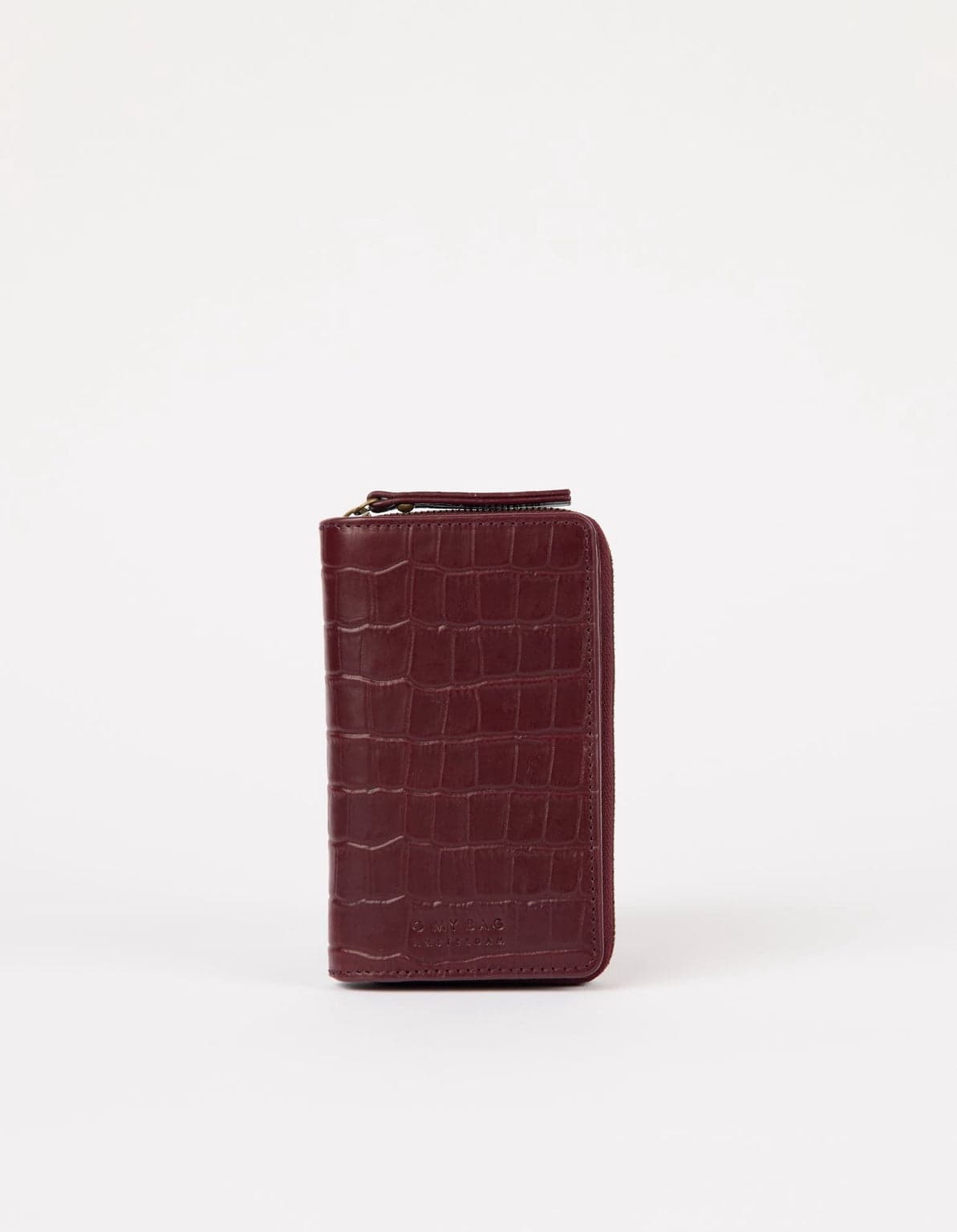 Jett Wallet Dark Cherry Croco Print Leather – O My Bag