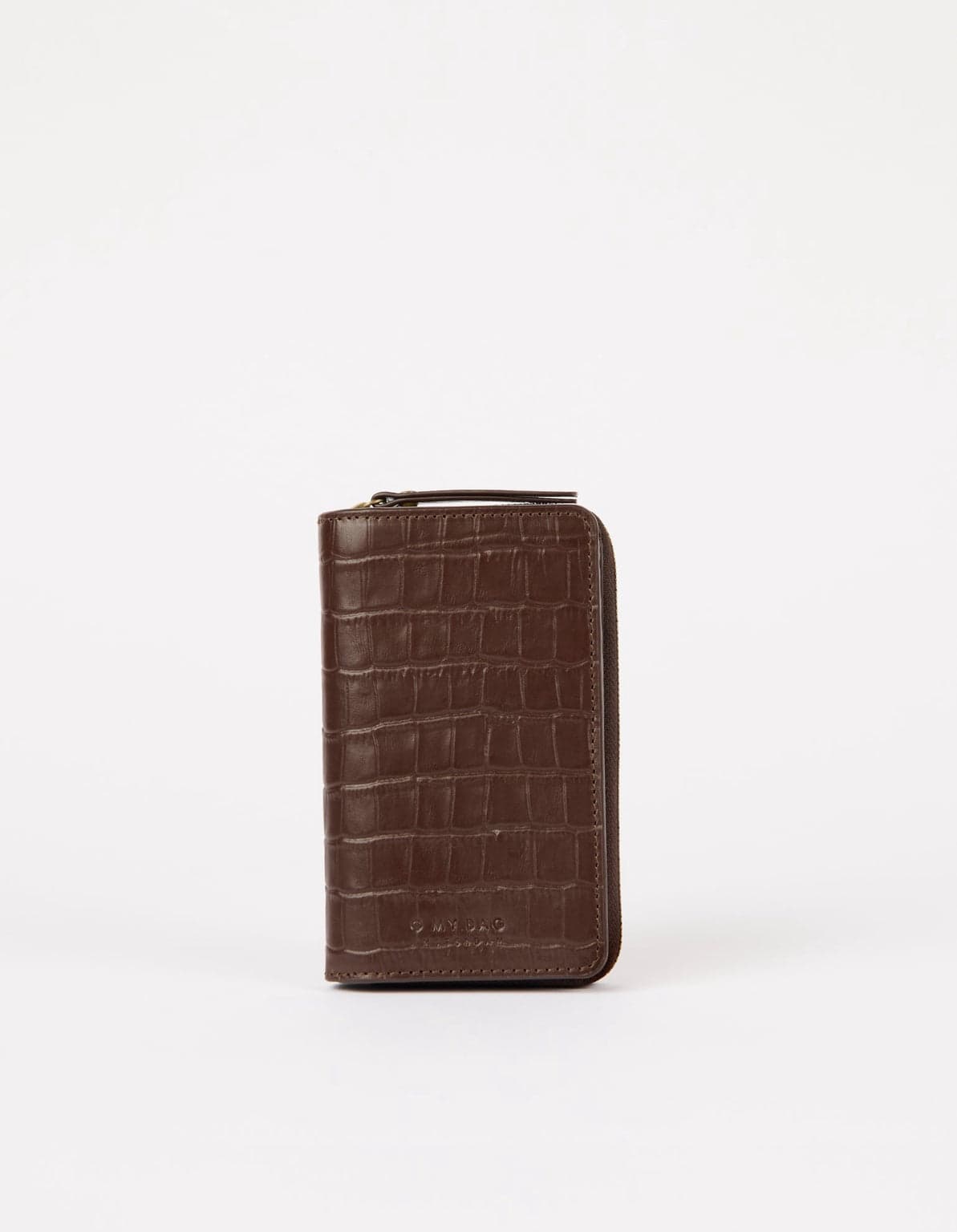 Jett Wallet Chocolate Croco Print Leather – O My Bag