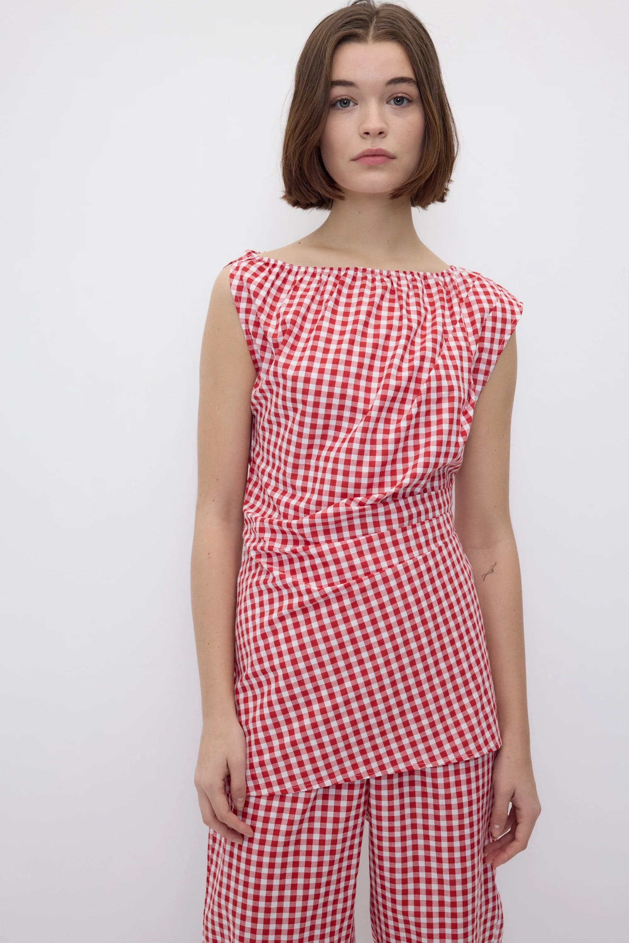 Melisande Toppi Punainen Gingham – Rita Row