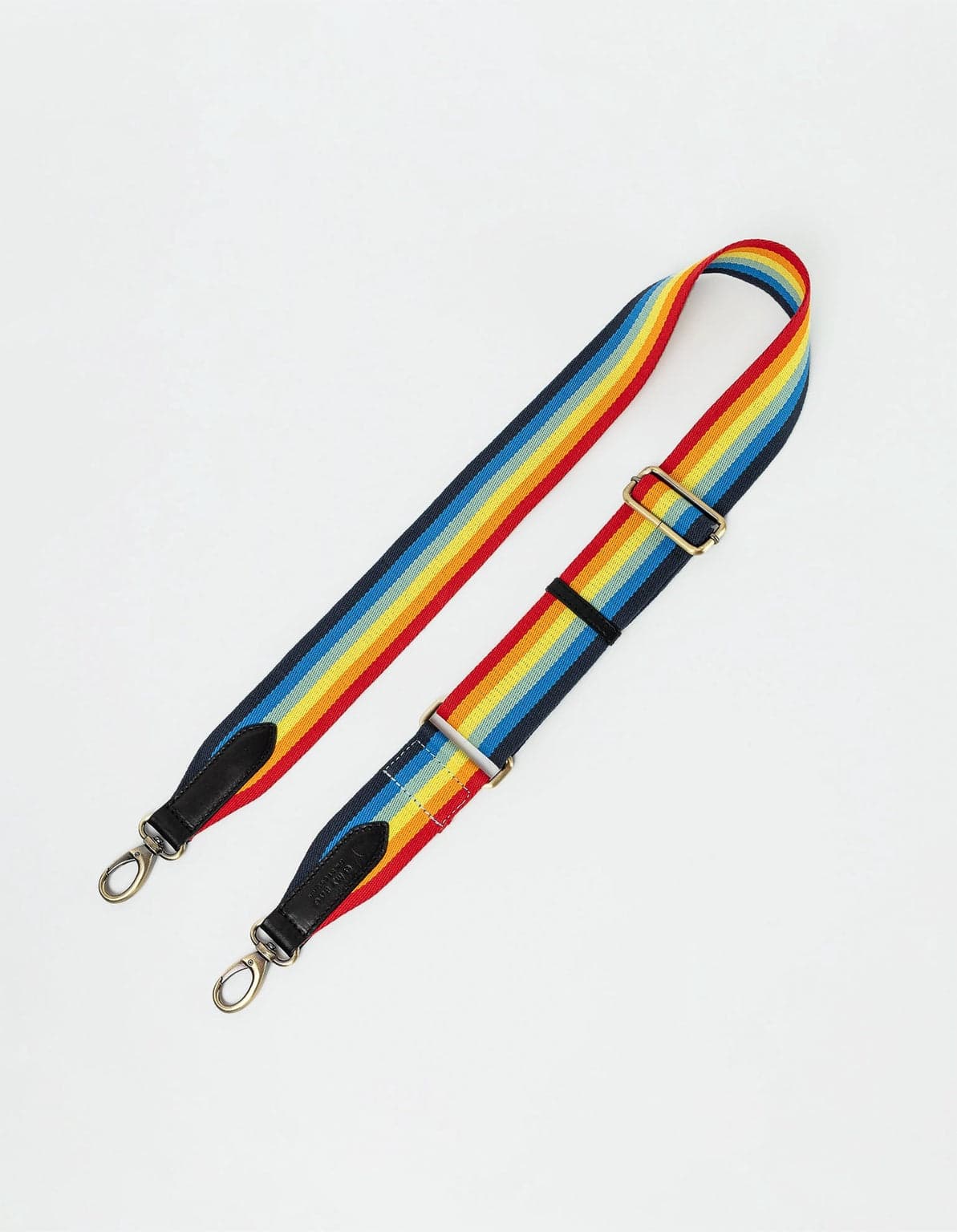Rainbow Webbing Strap Black Classic Leather – O My Bag
