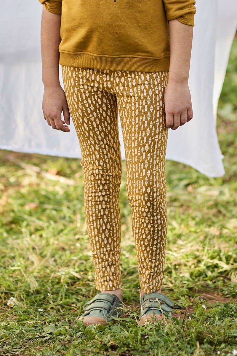 Lasten Leggingsit Ethnic Mustard – TIRALAHILACHA