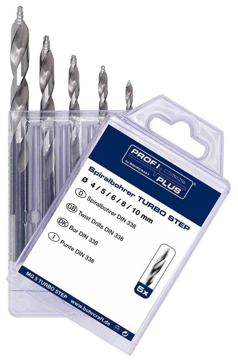 Poranteräsarja TurboStep HSS-G DIN 338, 5 osaa, Bohrcraft – Bohrcraft