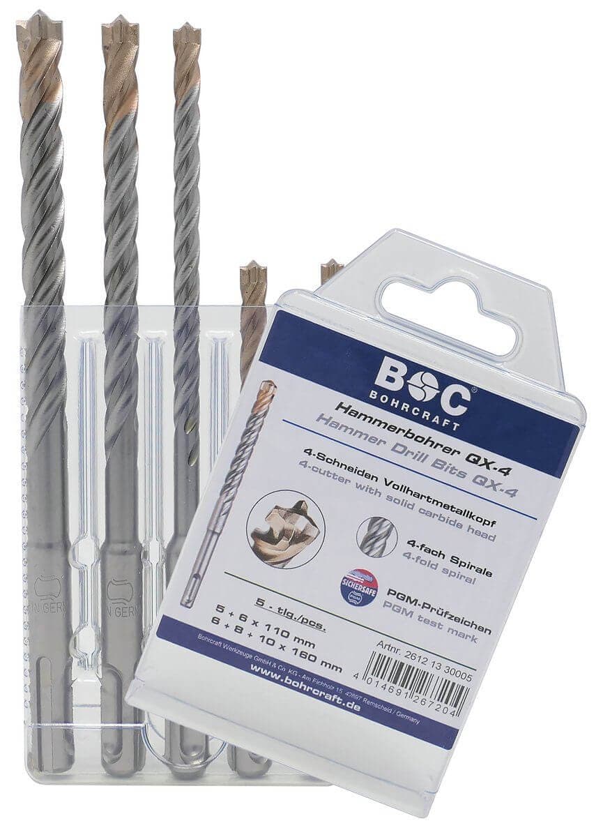SDS+ QX-4 poranteräsarja, 5 osaa, Bohrcraft – Bohrcraft