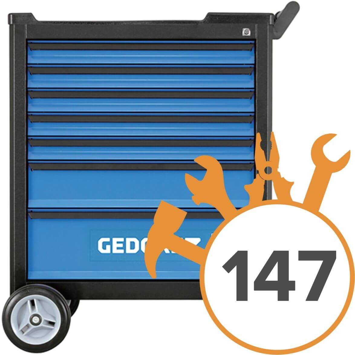 Työkaluvaunu + 147 työkalua, Gedore – Gedore